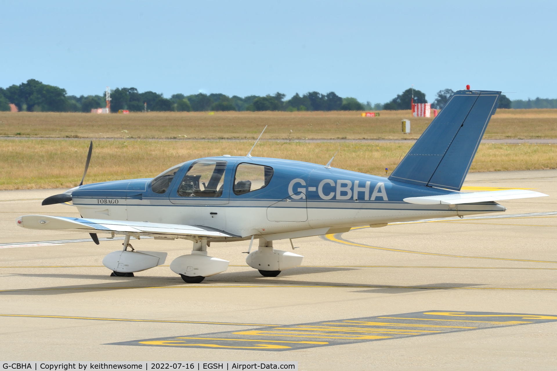 G-CBHA, 1993 Socata TB-10 Tobago C/N 1583, Parked at Norwich.