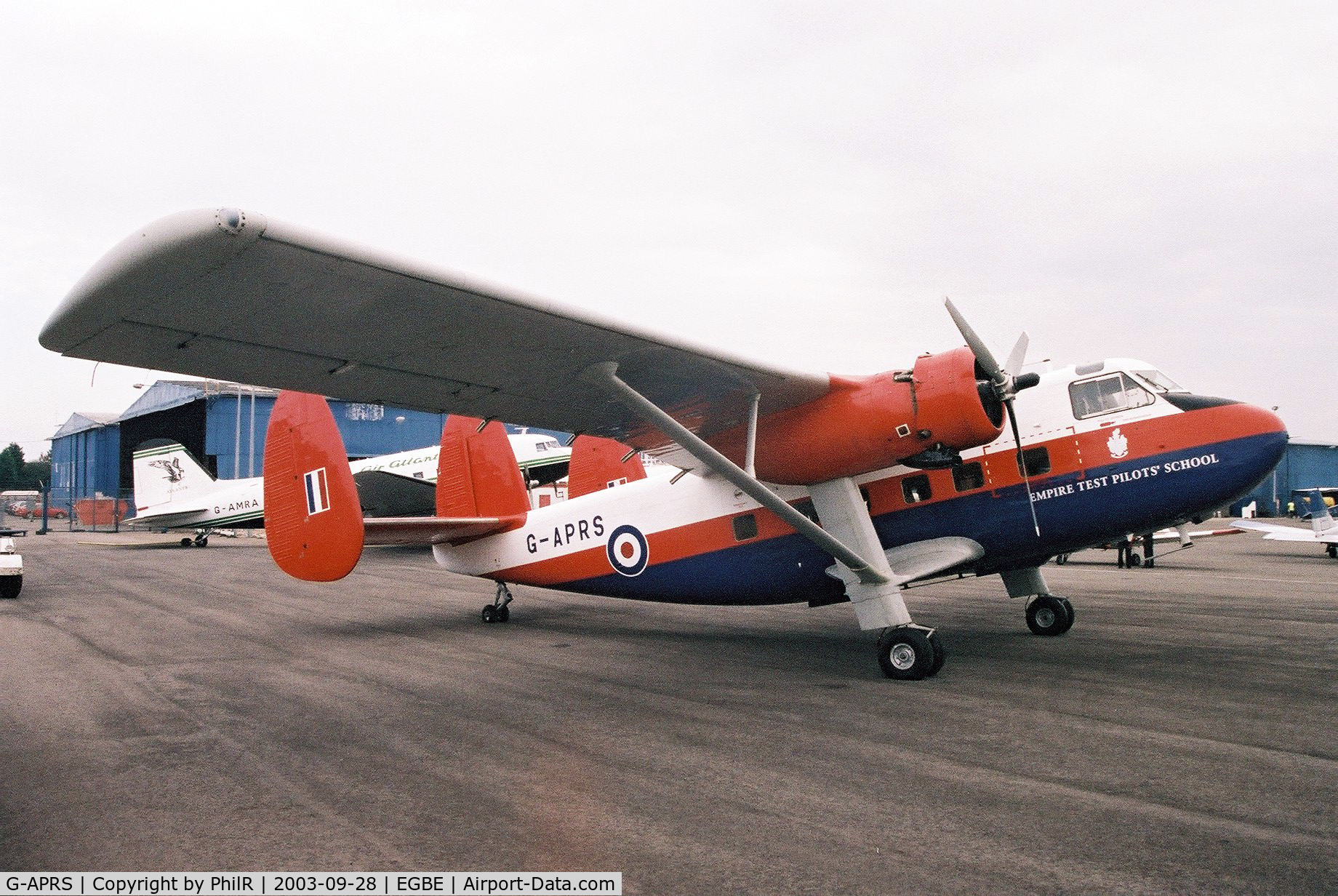 G-APRS, 1959 Scottish Aviation Twin Pioneer CC.2 C/N 561, Affectionaly known as 'Primrose'. No longer airworthy.