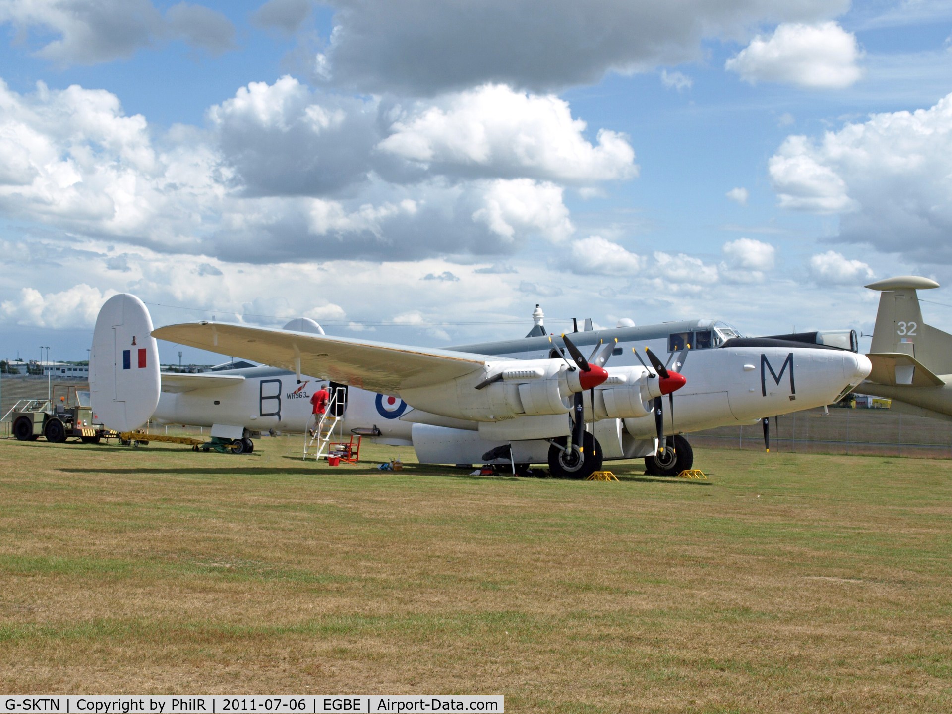 G-SKTN, 1954 Avro 696 Shackleton AEW.2 C/N Not found WR963, Shown here at Baginton in repainted scheme.