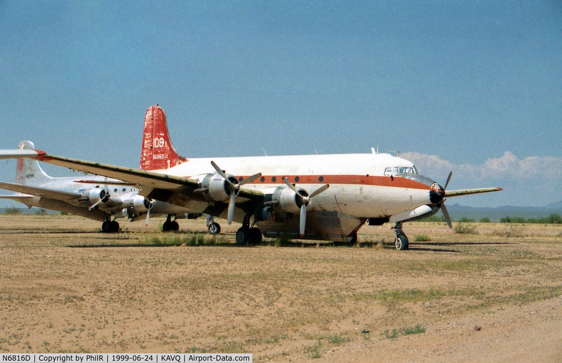 N6816D, 1944 Douglas C54D-DC (C-54E-20) C/N 27368, Water bomber parked at Avra Valley