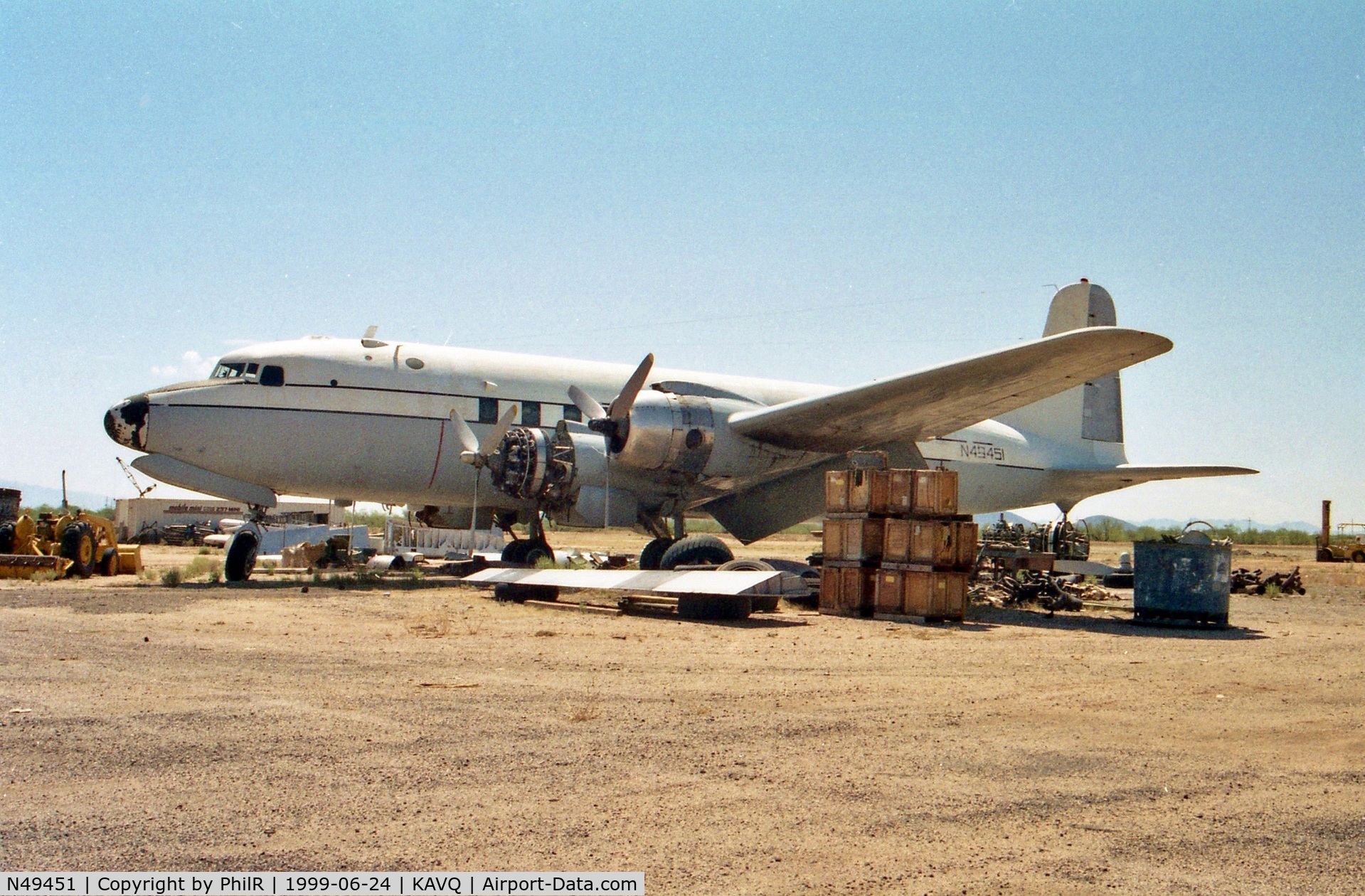 N49451, Douglas C54-D C/N 10722, DC-4 parked at Avra Valley