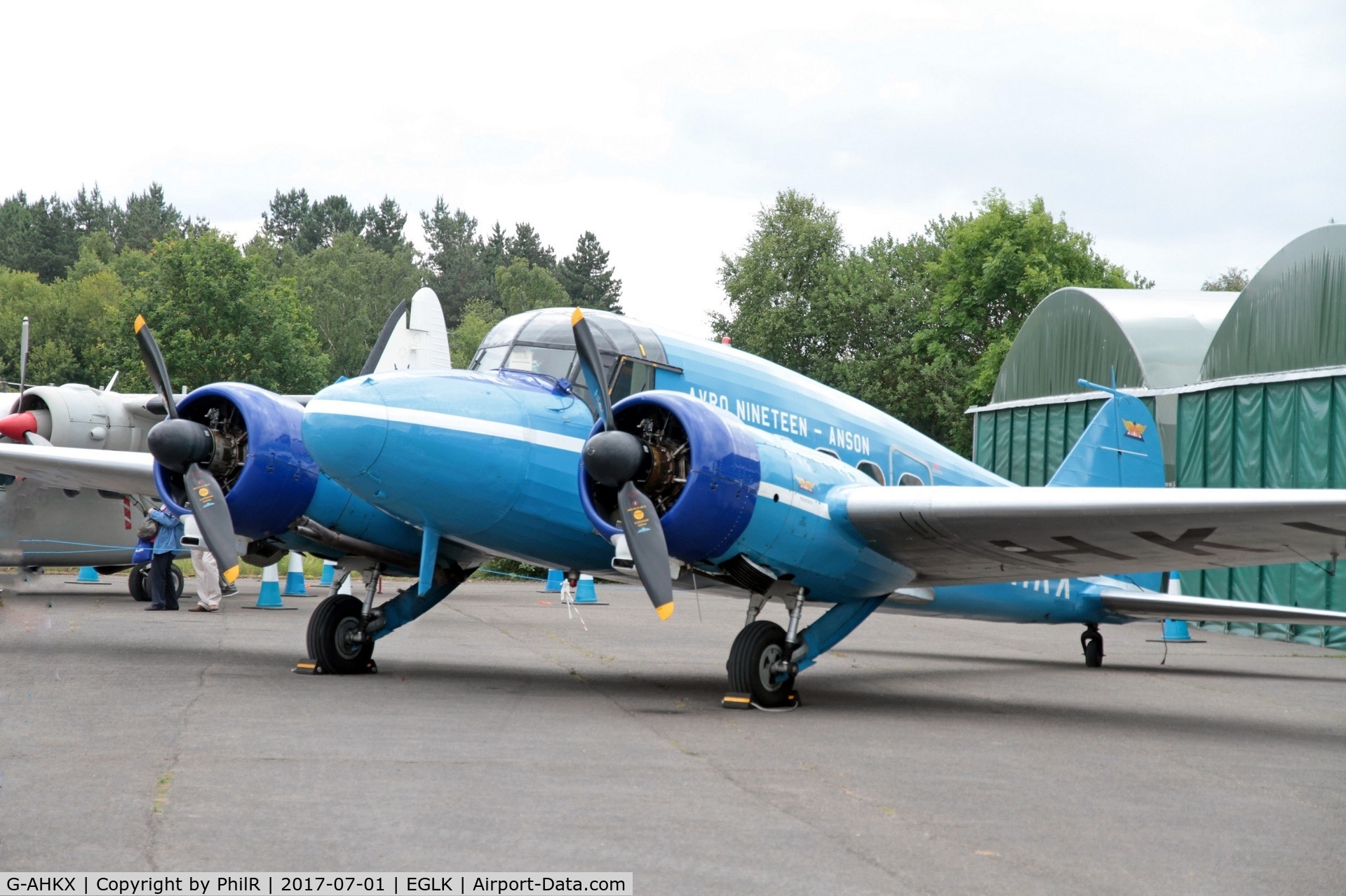 G-AHKX, 1946 Avro 652A Anson C.19 Series 2 C/N 1333, Blackbushe 75th anniversary display in 2017.