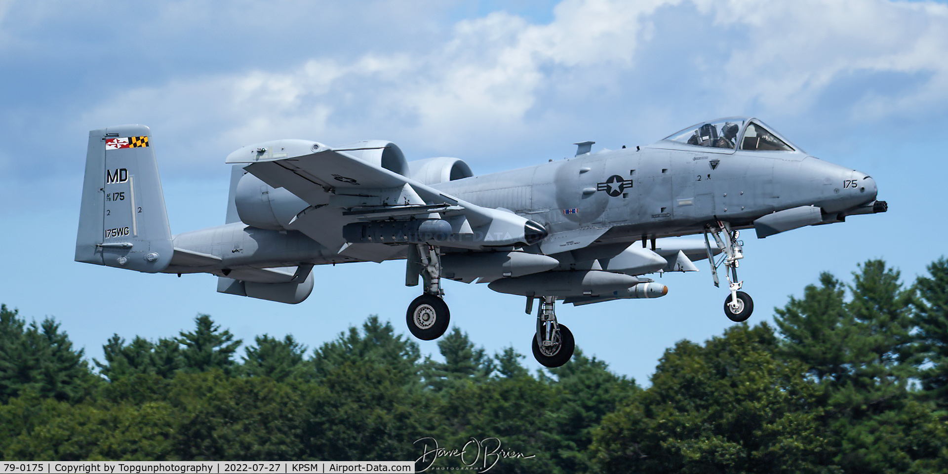 79-0175, 1979 Fairchild Republic A-10C Thunderbolt II C/N A10-0439, WARDOG21 coming in to land after playing in Yankee MOA