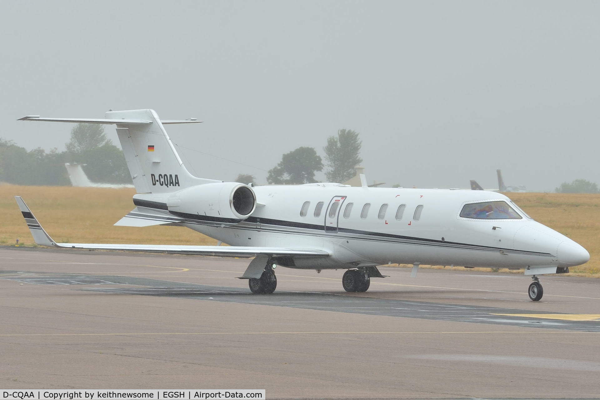 D-CQAA, 2000 Learjet 45 C/N 122, Leaving Norwich for Cologne, Germany.