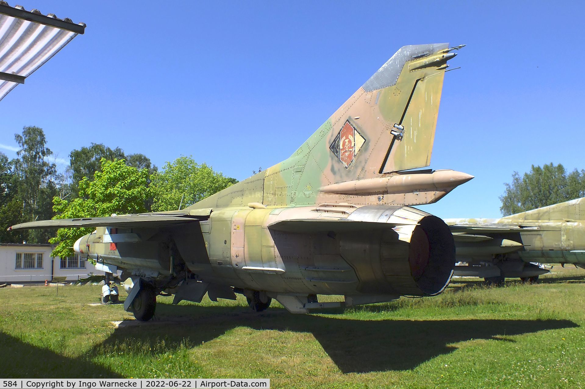 584, 1978 Mikoyan-Gurevich MiG-23MF C/N 03902 13098, Mikoyan i Gurevich MiG-23MF FLOGGER-B at the Flugplatzmuseum Cottbus (Cottbus airfield museum)