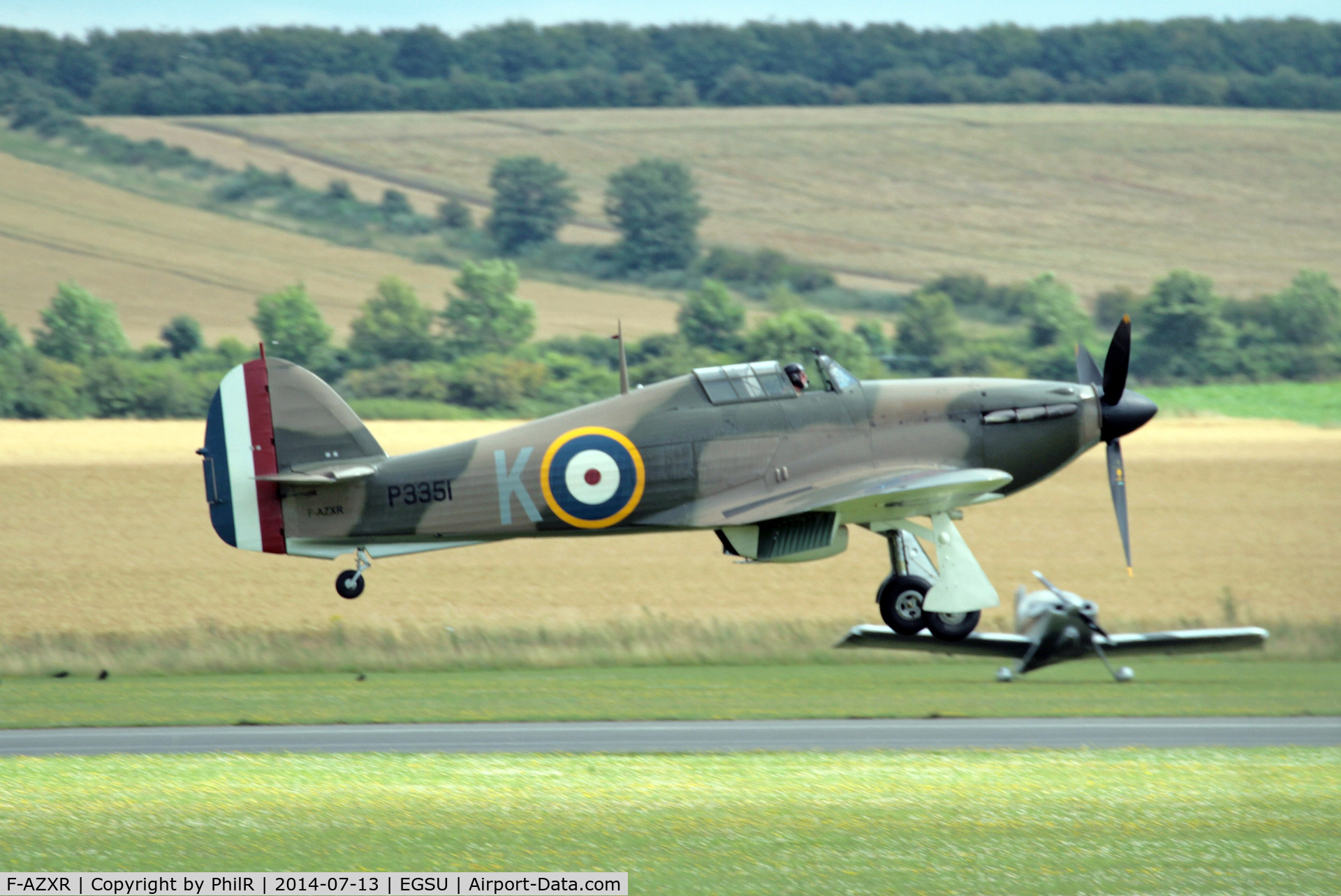 F-AZXR, Hawker Hurricane IIA C/N Not found ZK-TPK, P3351 Hawker Hurricane I at Flying Legends Duxford