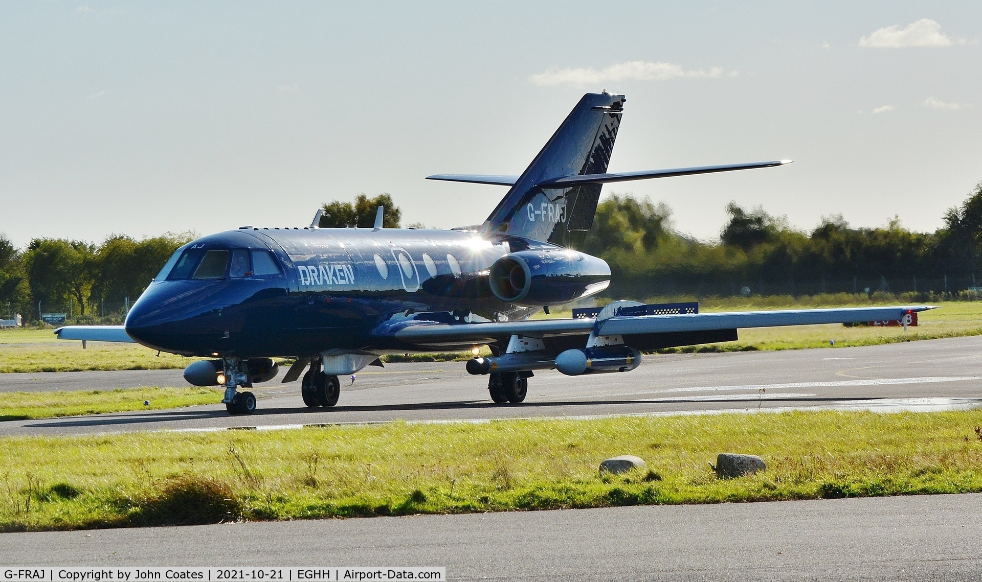 G-FRAJ, 1966 Dassault Falcon 20DC C/N 20, Taxiing on arrival