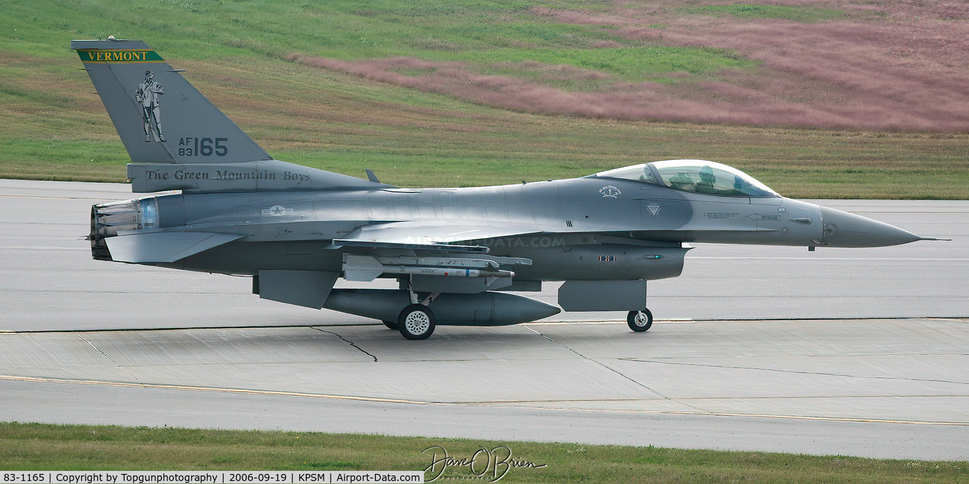 83-1165, 1983 General Dynamics F-16C Fighting Falcon C/N 5C-48, This is now the gate guard for the VT ANG