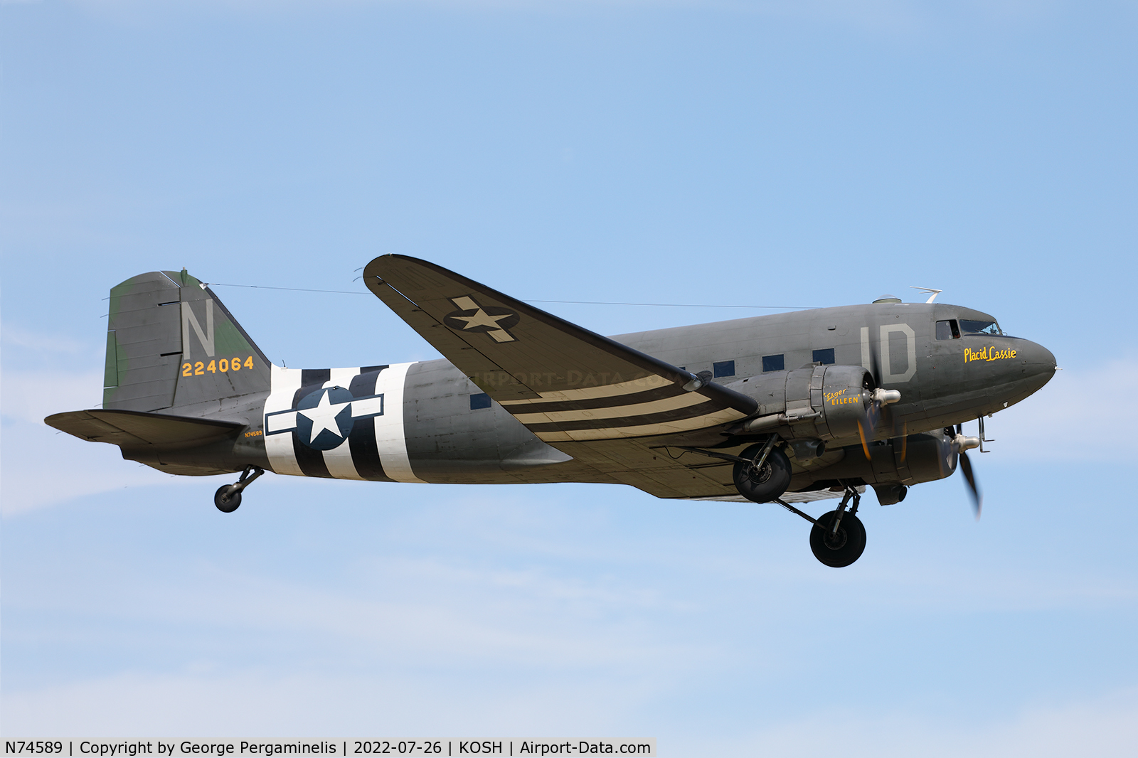 N74589, 1943 Douglas DC3C-S1C3G (C-47A) C/N 9926, Oshkosh 2022.