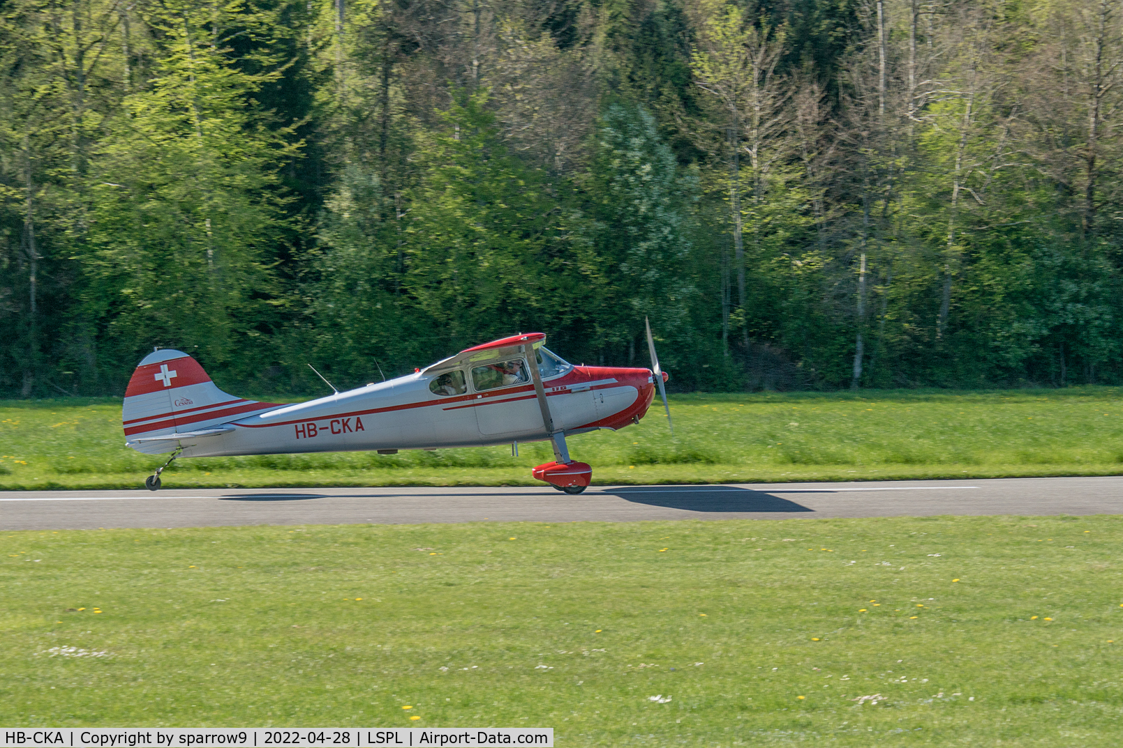 HB-CKA, 1949 Cessna 170A C/N 19135, A visitor in Langenthal-Bleienbach