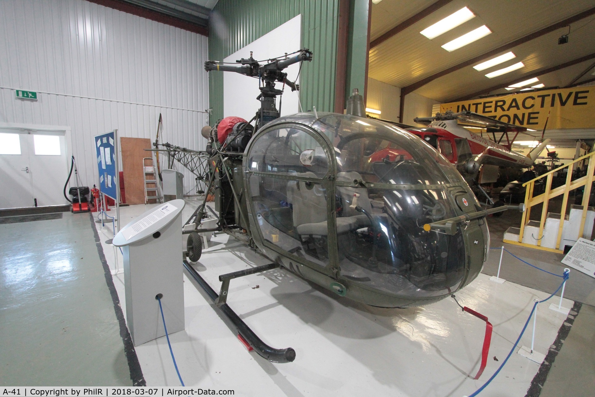 A-41, 1967 Aerospatiale SA-318C Alouette II Astazou C/N 1958/586C-A41, A-41 1961 Sud SA-318C Alouette ll Atazou Belgain Army Helicopter Museum