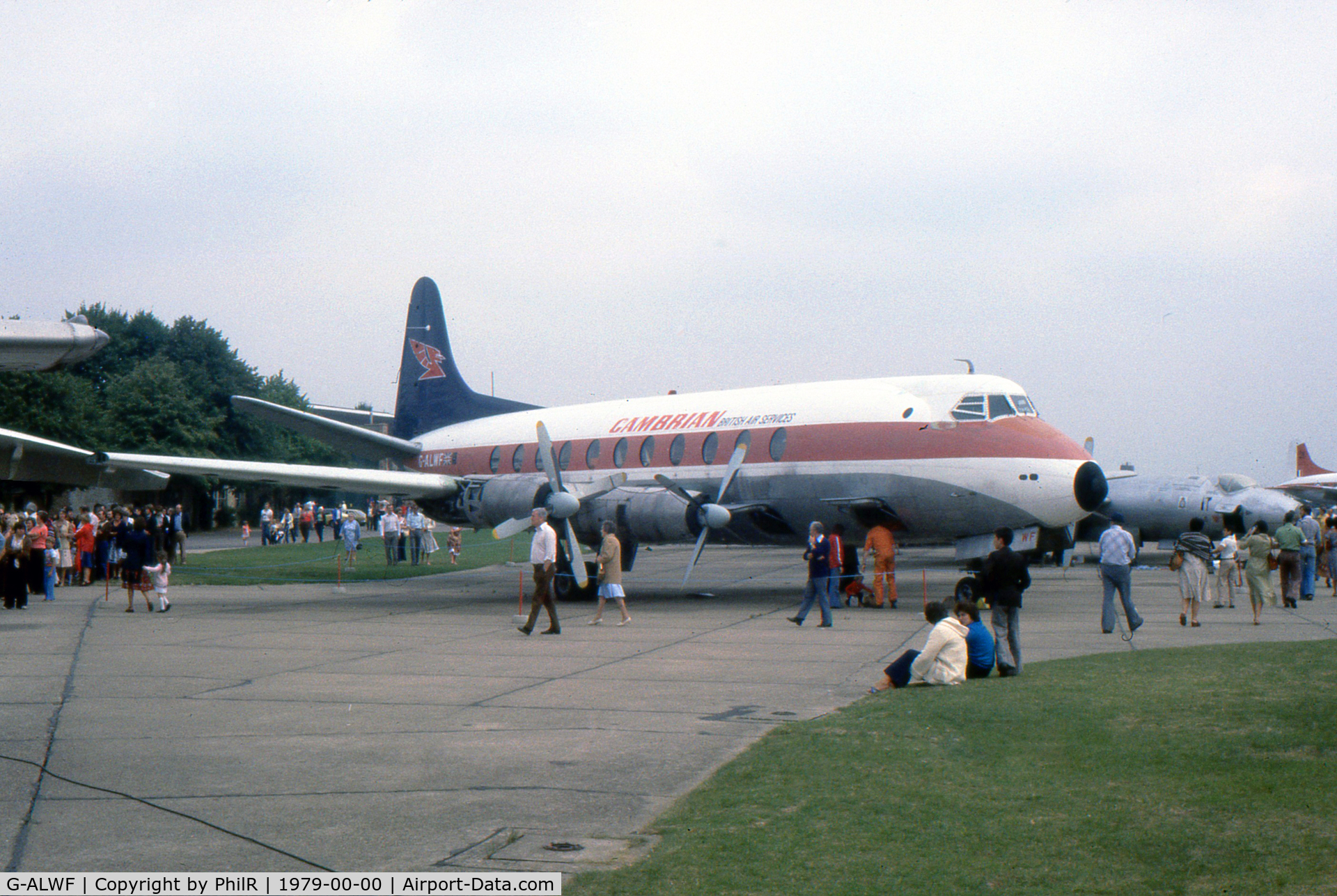 G-ALWF, 1952 Vickers Viscount 701 C/N 005, G-ALWF 1950 Vickers V603 Viscount Cambrian Airways Duxford c1979