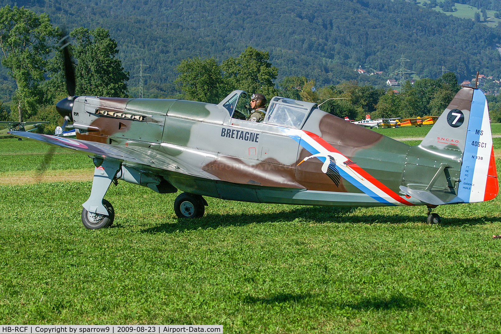 HB-RCF, 1942 Morane-Saulnier D-3801 (MS-412) C/N 194, Rebuilt with parts of J-84,J-276 and J-143. Painted in the colors of the aircraft of Cmdr Coadou,