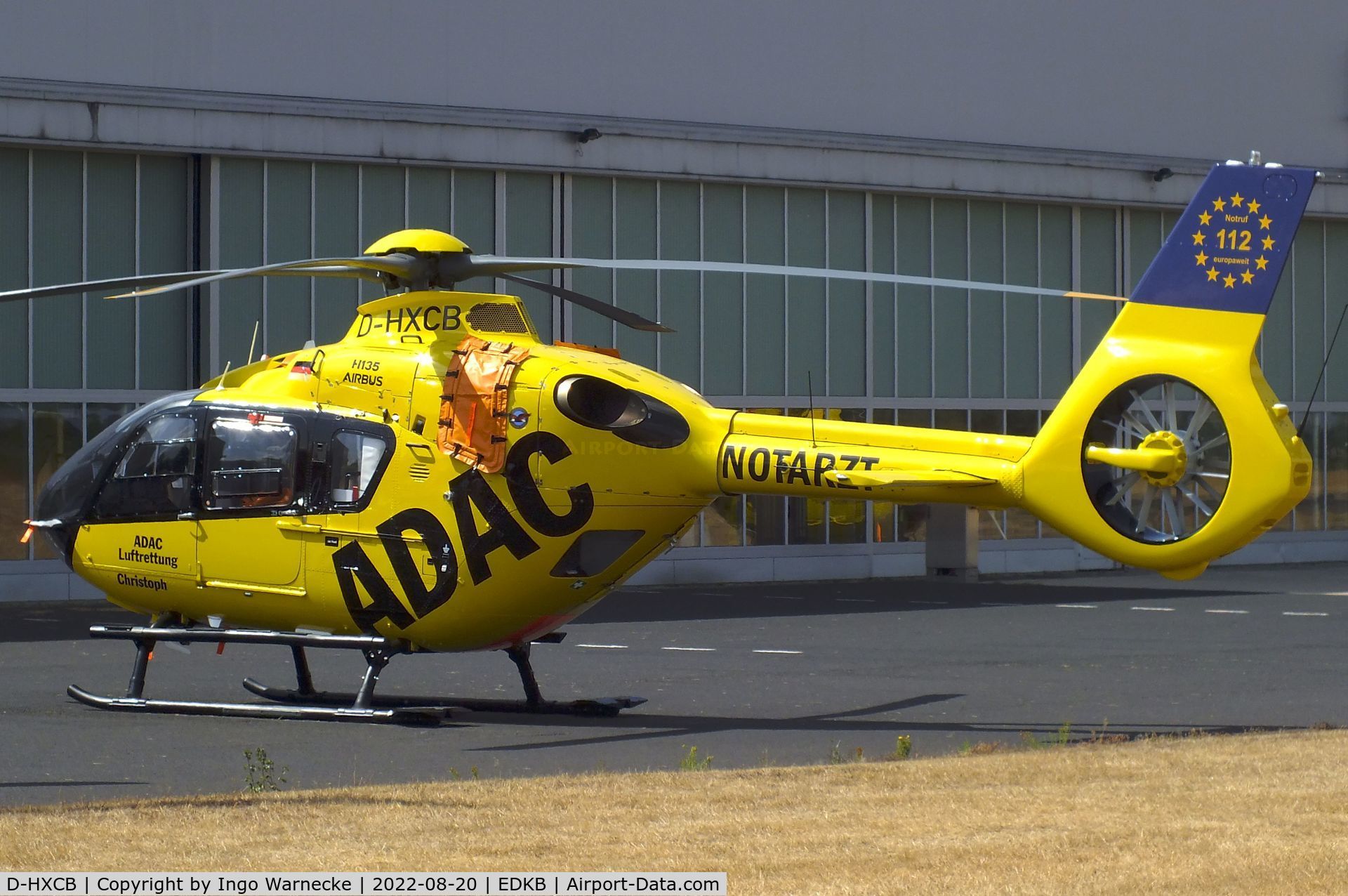D-HXCB, 2020 Airbus Helicopters H135 - EC-135 P3 C/N 2119, Airbus Helicopters H135 (EC135P3) 'Christoph 31' EMS-helicopter of ADAC Luftrettung at Bonn-Hangelar airfield during the Grumman Fly-in 2022