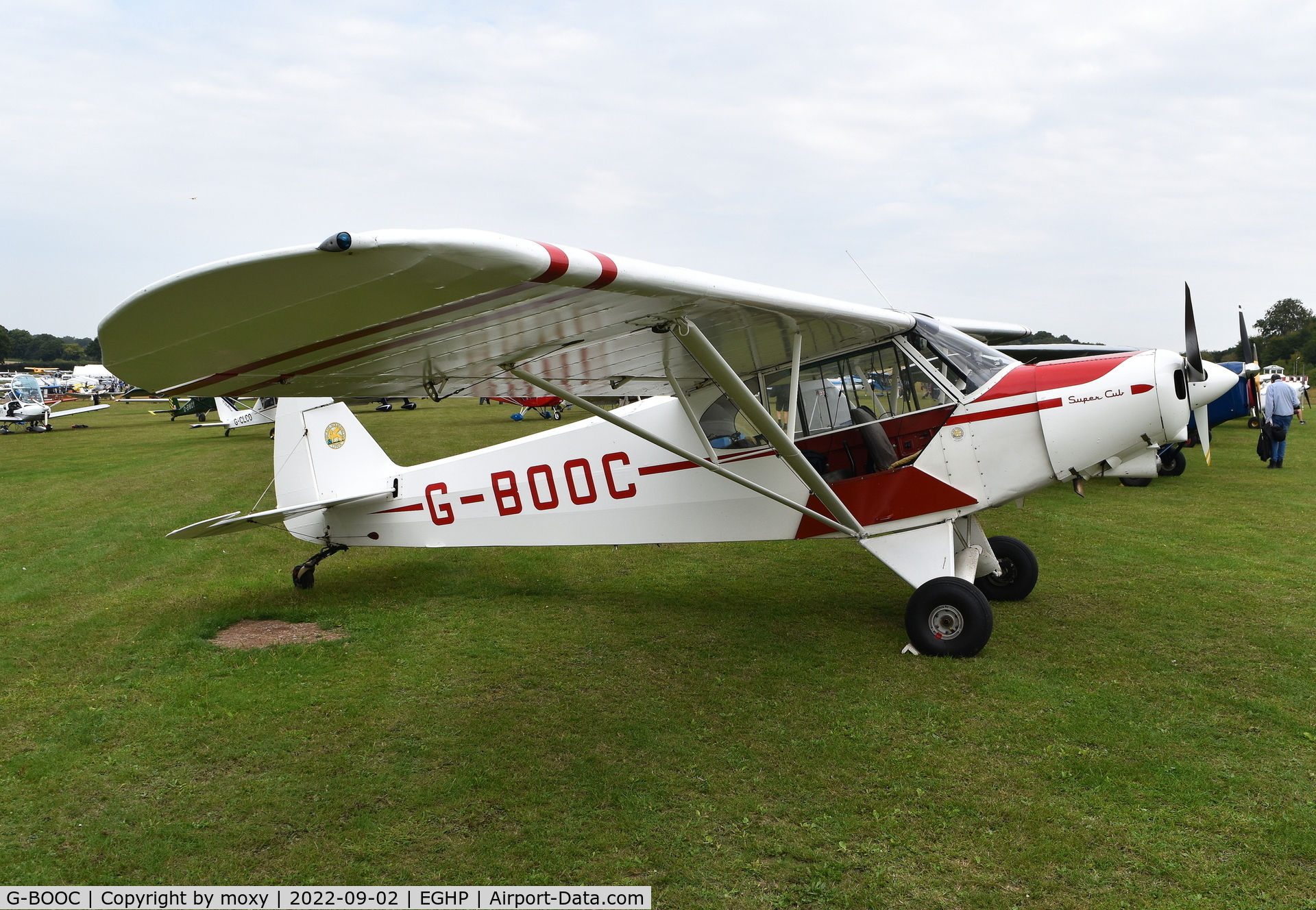 G-BOOC, 1965 Piper PA-18-150 Super Cub C/N 18-8279, Piper PA-18-150 Super Cub at Popham. Ex SE-EPC