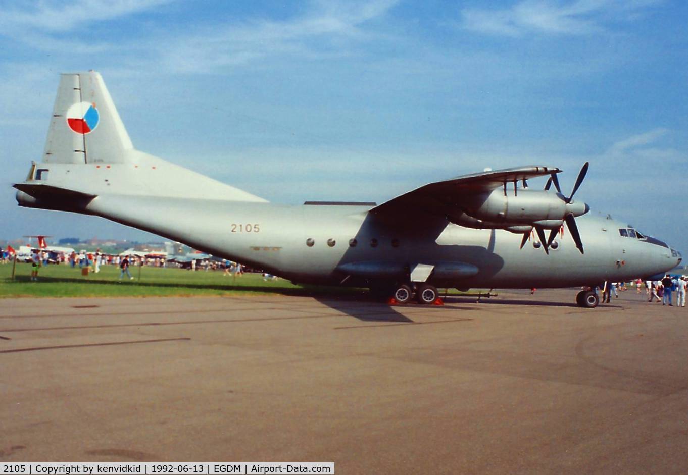 2105, 1964 Antonov An-12BP C/N 4342105, At Boscombe Down, scanned from print.