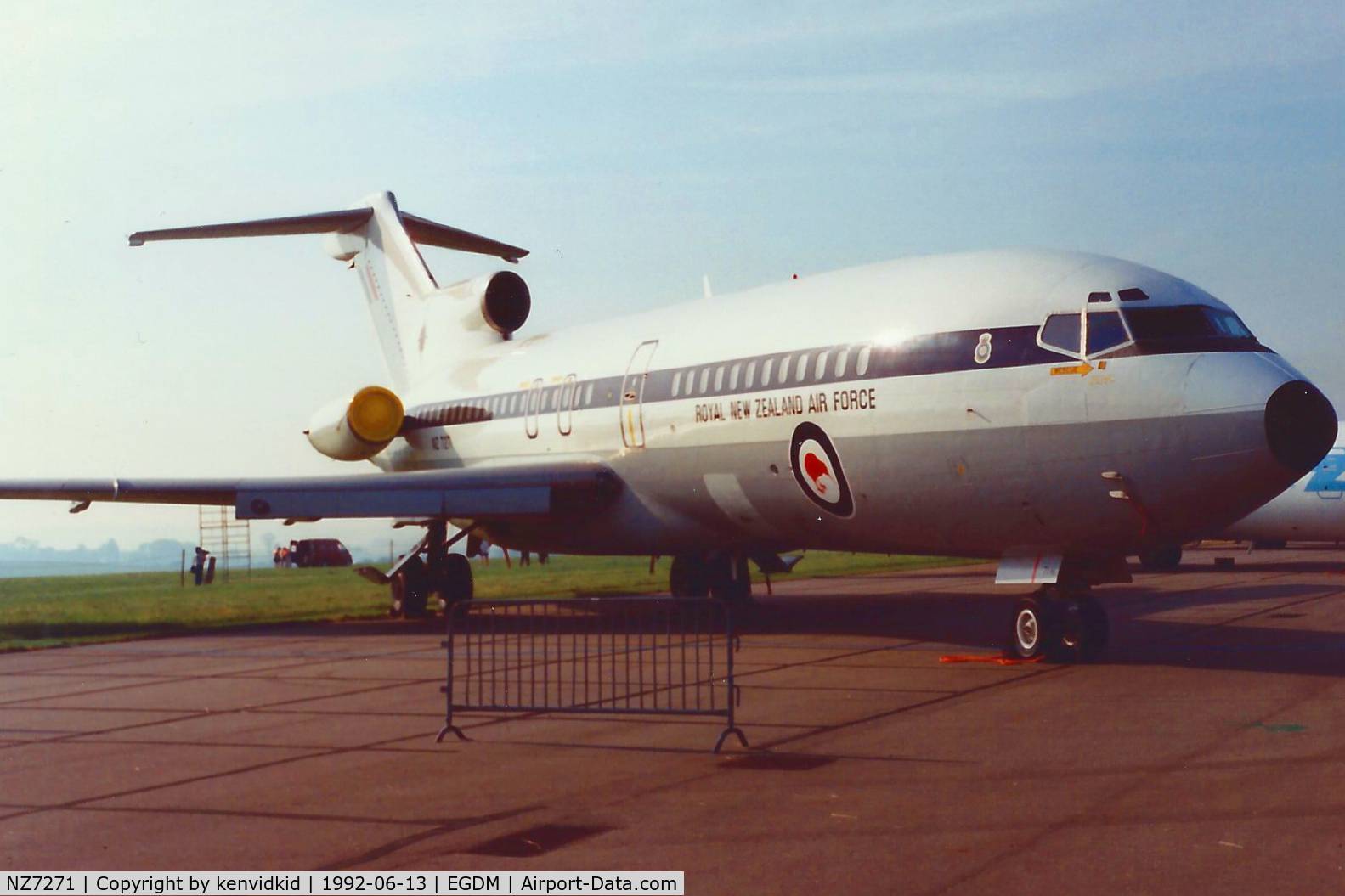 NZ7271, 1968 Boeing 727-100C C/N 19892, At Boscombe Down, scanned from print.