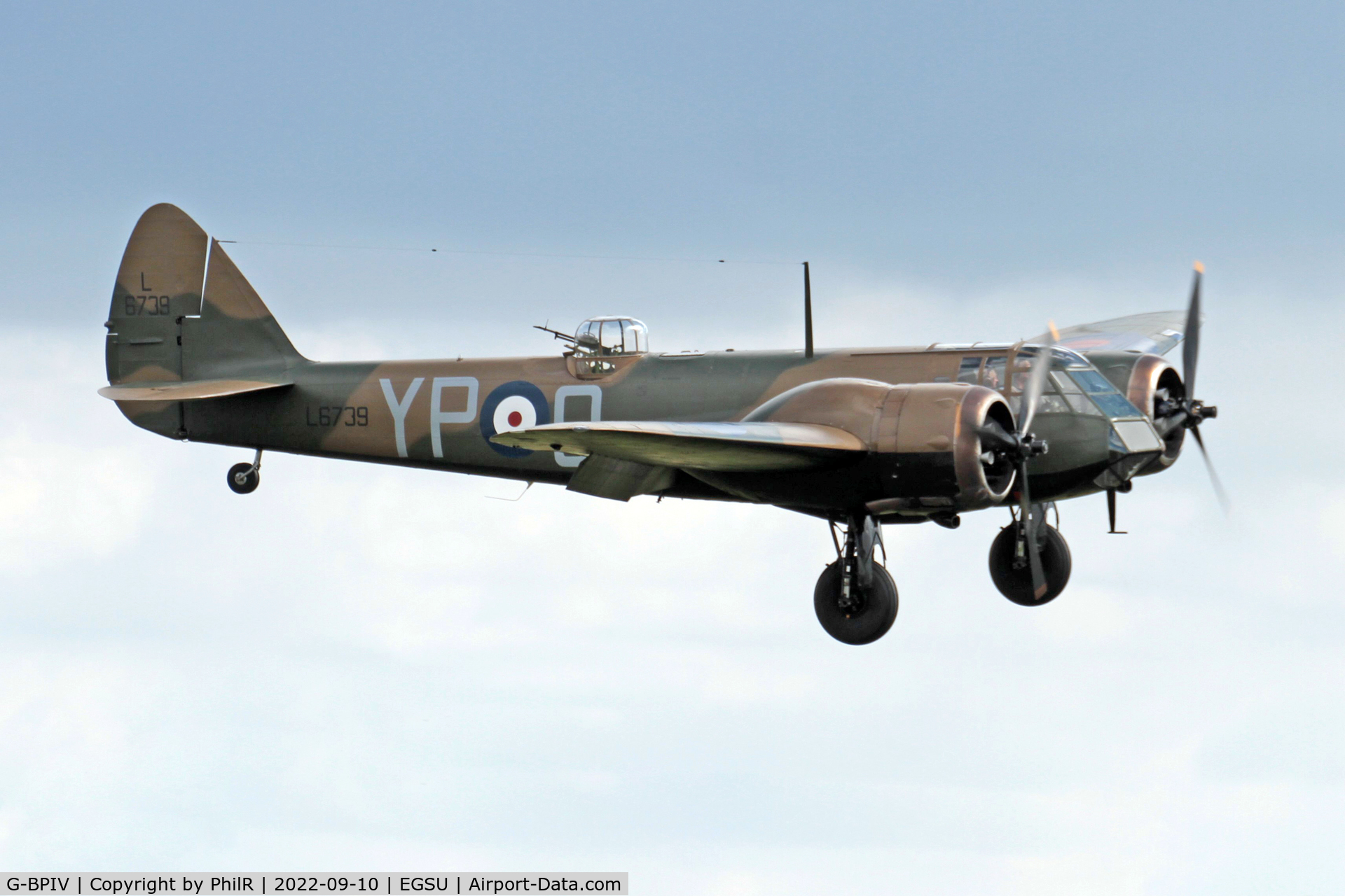 G-BPIV, 1943 Bristol 149 Bolingbroke Mk.IVT C/N 10201, L6739 (G-BPIV) 1943 Bristol Blenheim l (Fairchild Bolingbroke lV T) BoB Display Duxford