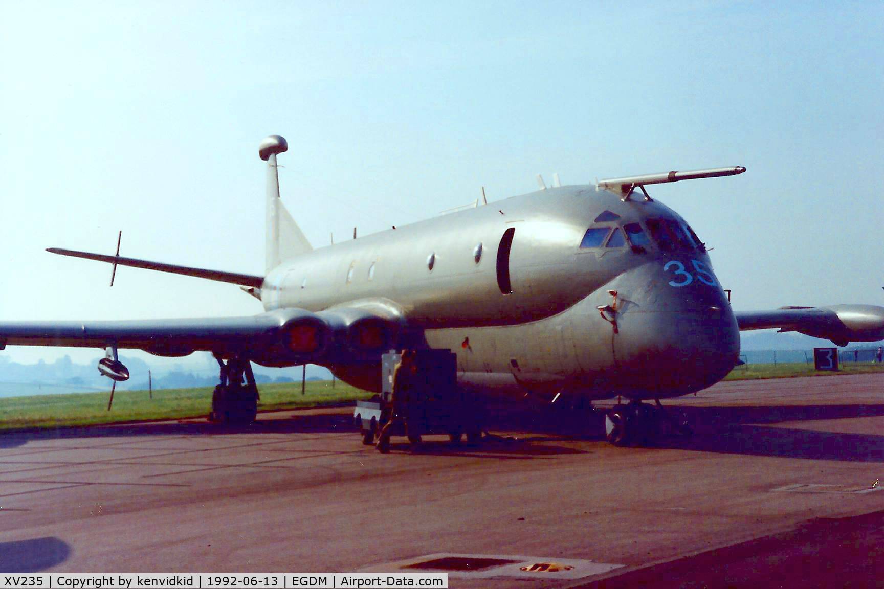 XV235, Hawker Siddeley Nimrod MR.2 C/N 8010, At Boscombe Down, scanned from print.