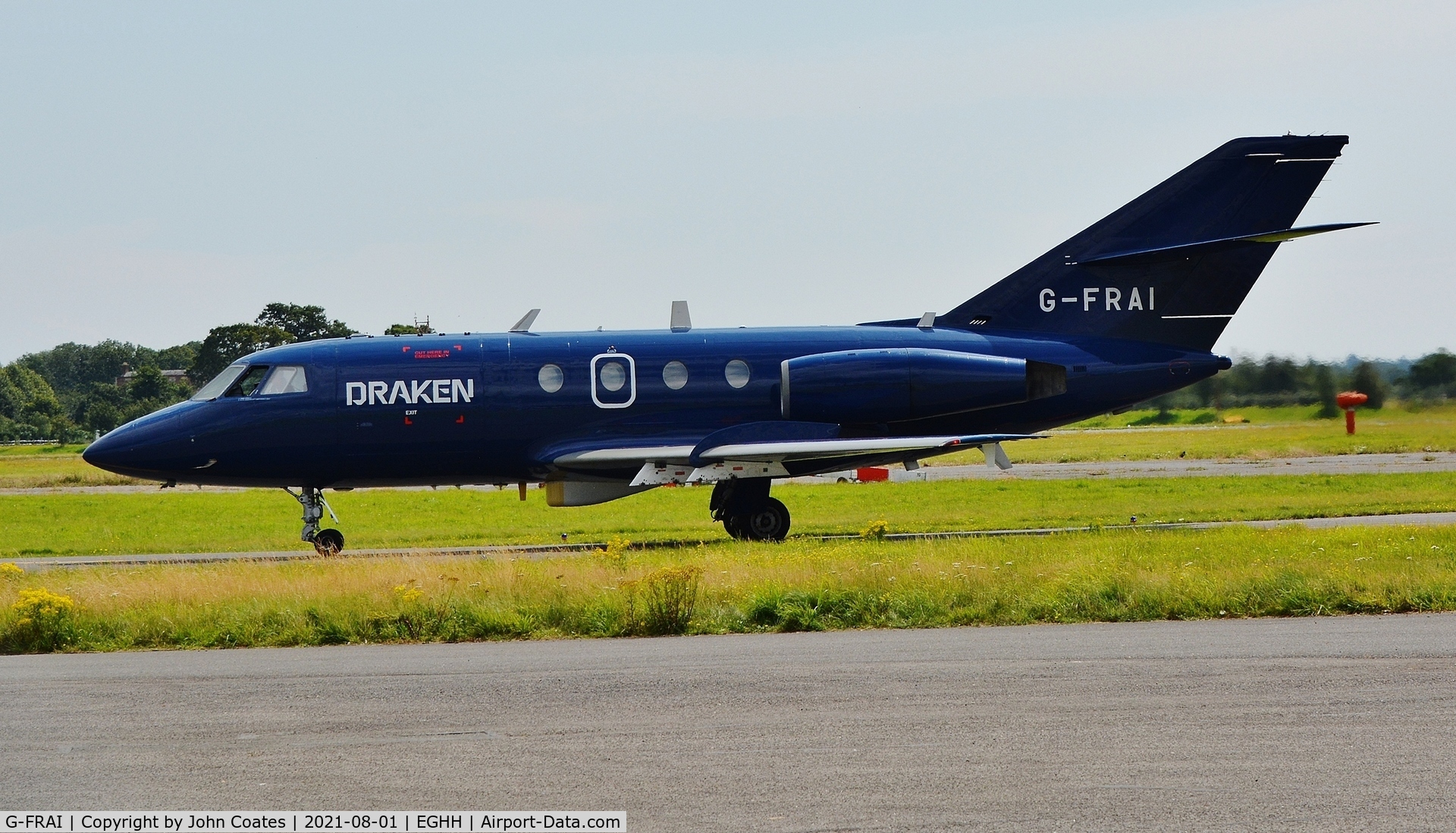 G-FRAI, 1972 Dassault Falcon (Mystere) 20E C/N 270, Taxiing on arrival