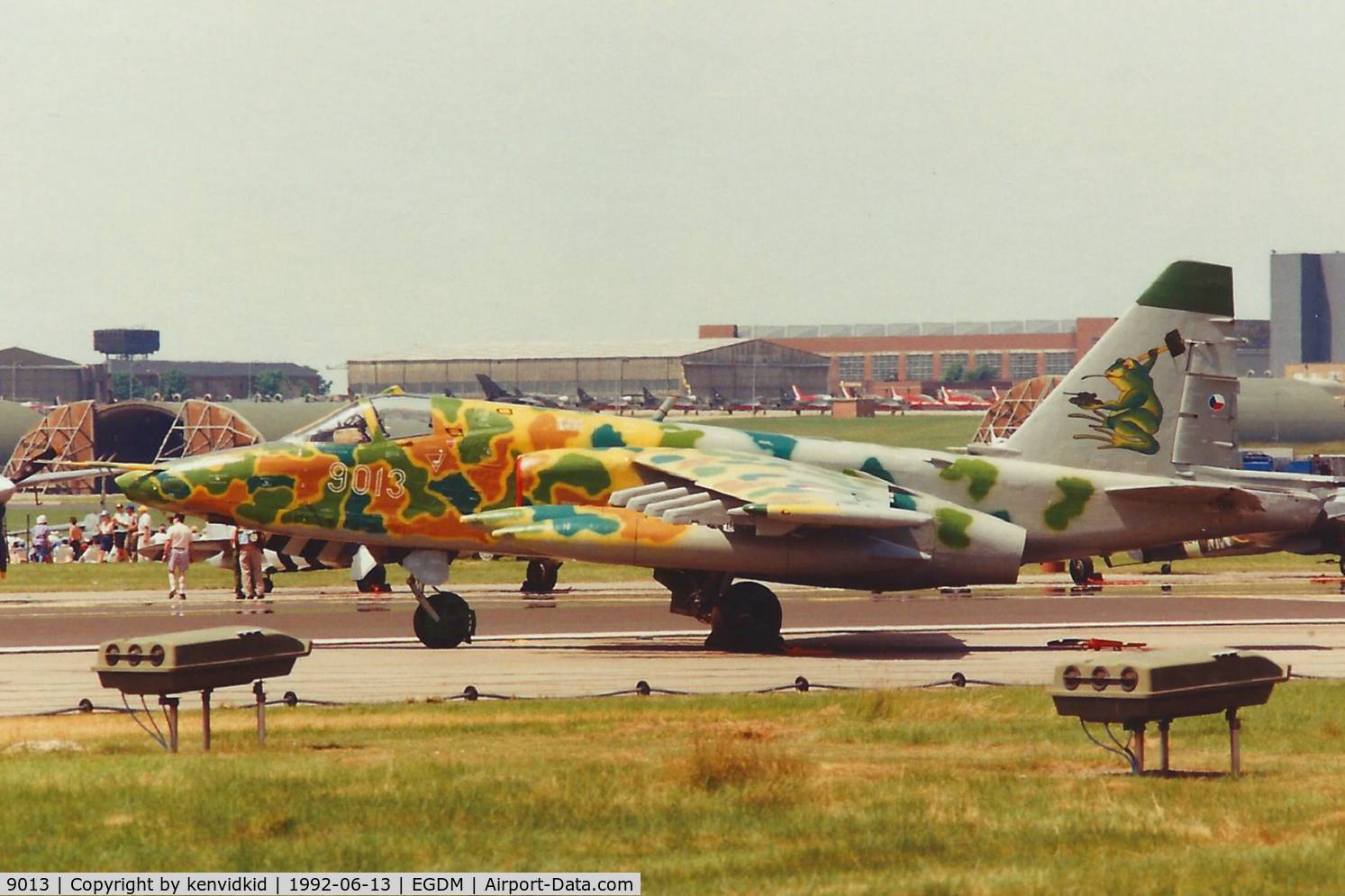 9013, Sukhoi Su-25K C/N 25508109013, At Boscombe Down, scanned from print.