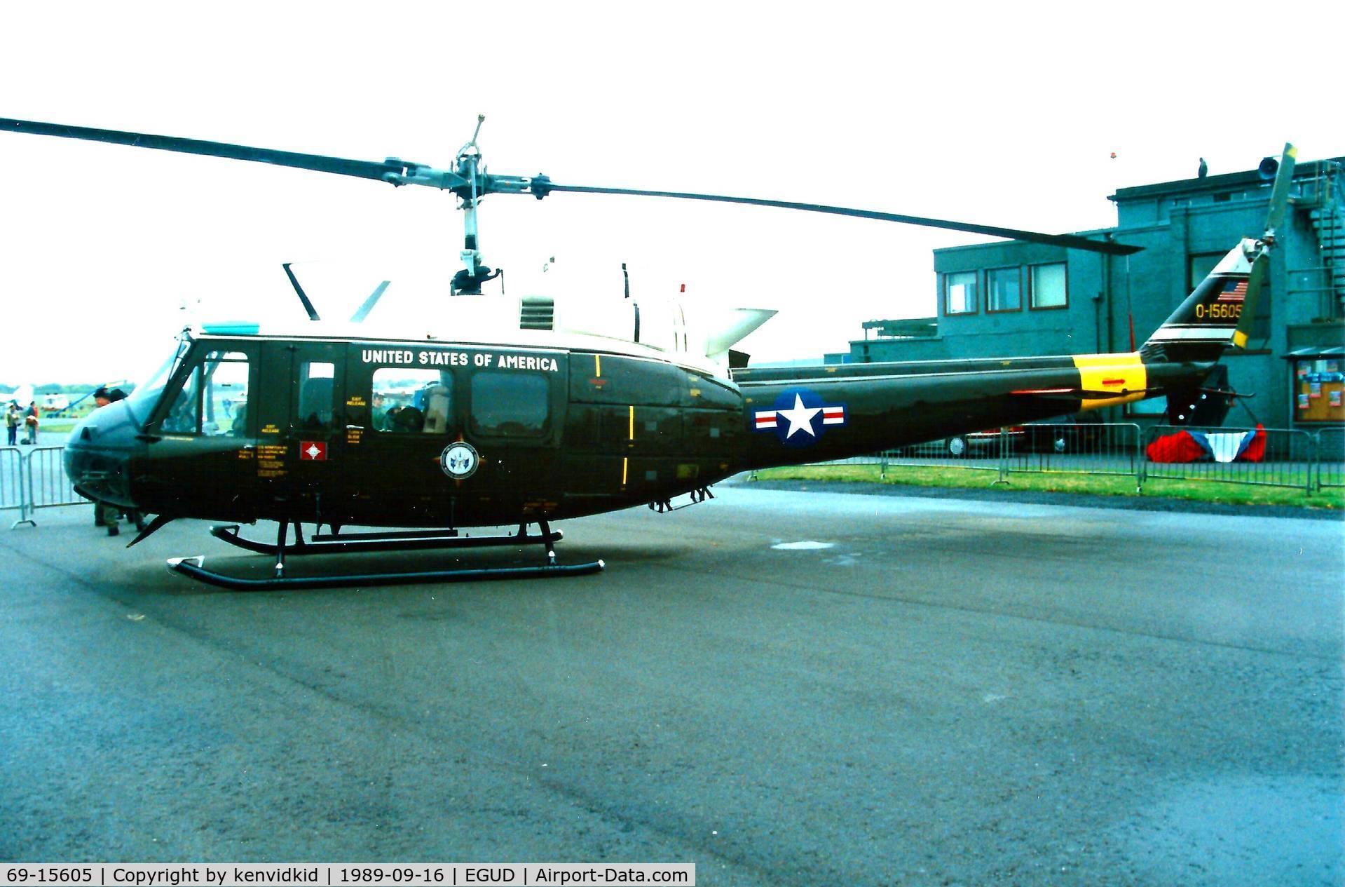 69-15605, 1969 Bell UH-1H Iroquois C/N 11893, At the 1989 Abingdon air show.