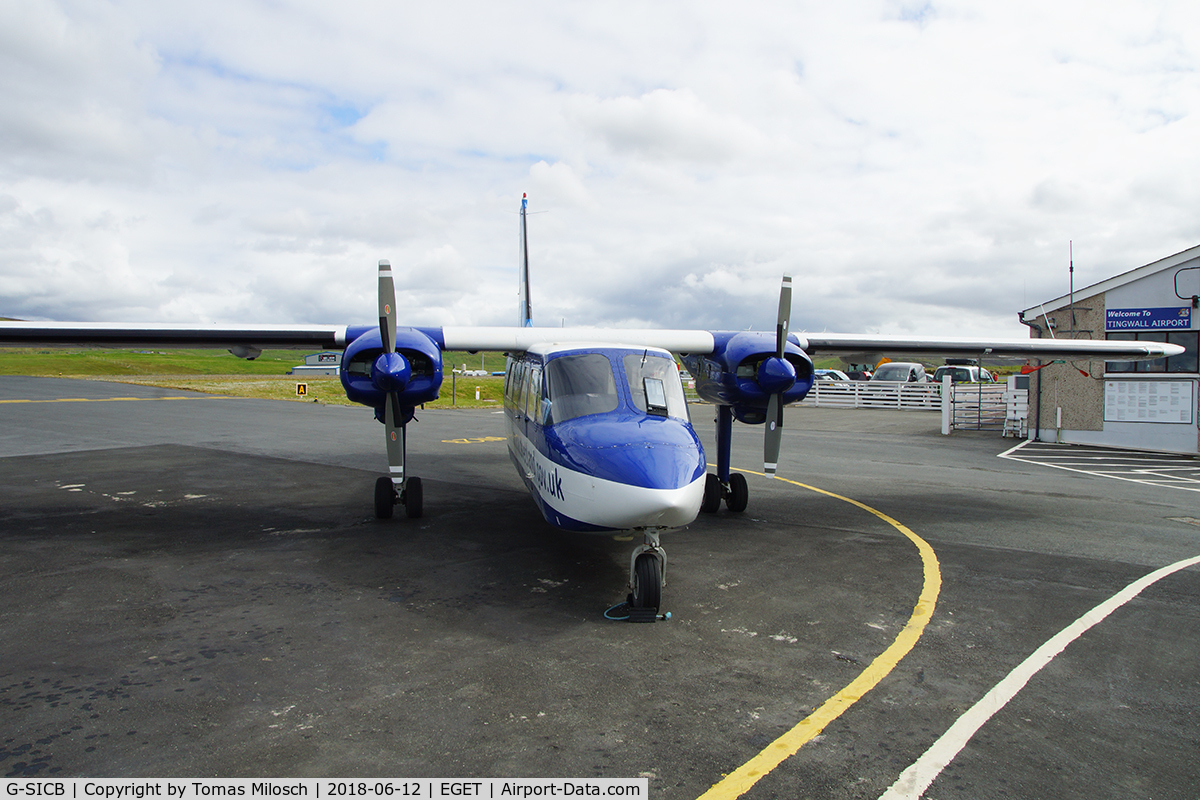 G-SICB, 1991 Pilatus Britten-Norman BN-2B-26 Islander C/N 2260, Regional airport on Shetland, the northernmost islands of Scotland