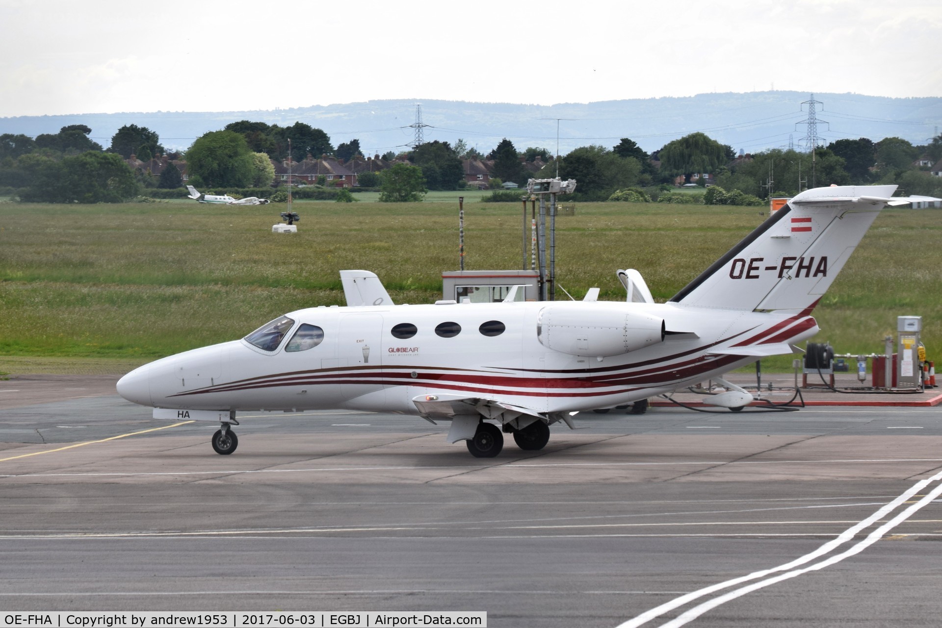 OE-FHA, 2008 Cessna 510 Citation Mustang Citation Mustang C/N 510-0081, OE-FHA at Gloucestershire Airport.