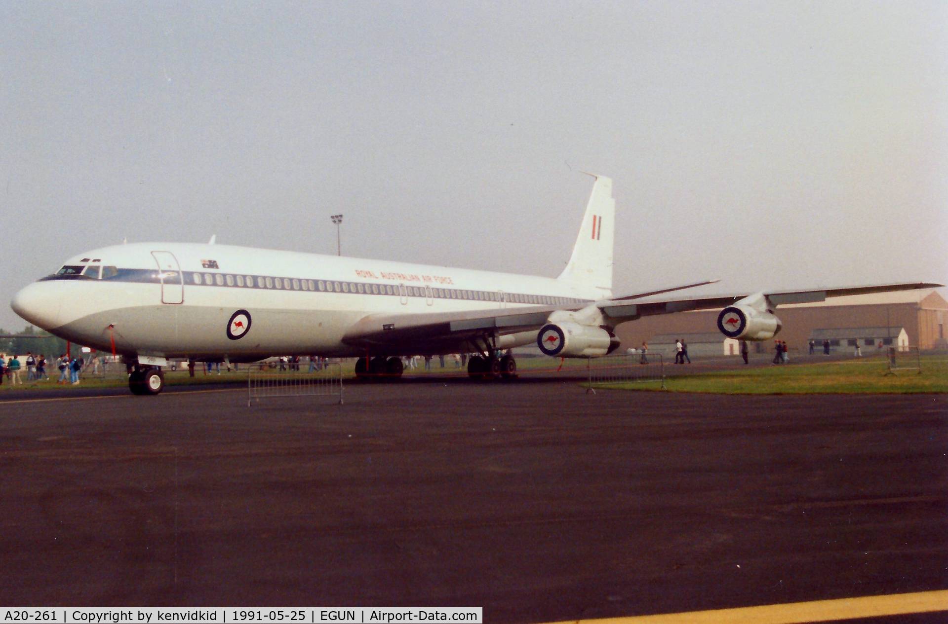 A20-261, 1976 Boeing 707-368C C/N 21261, At the 1991 Mildenhall Air Fete. Scanned from print.