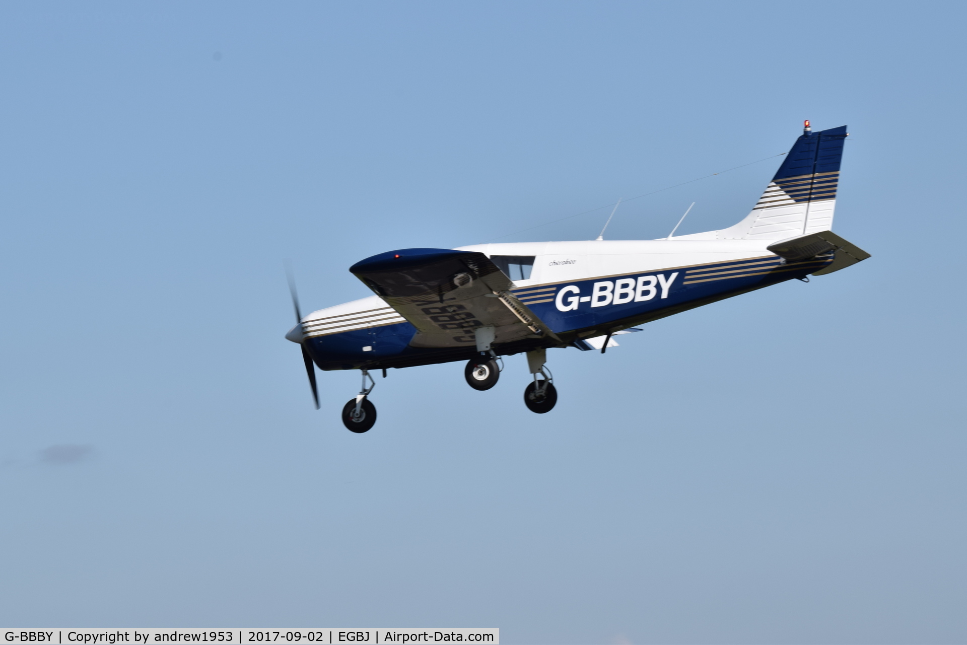 G-BBBY, 1973 Piper PA-28-140 Cherokee C/N 28-7325533, G-BBBY at Gloucestershire Airport.