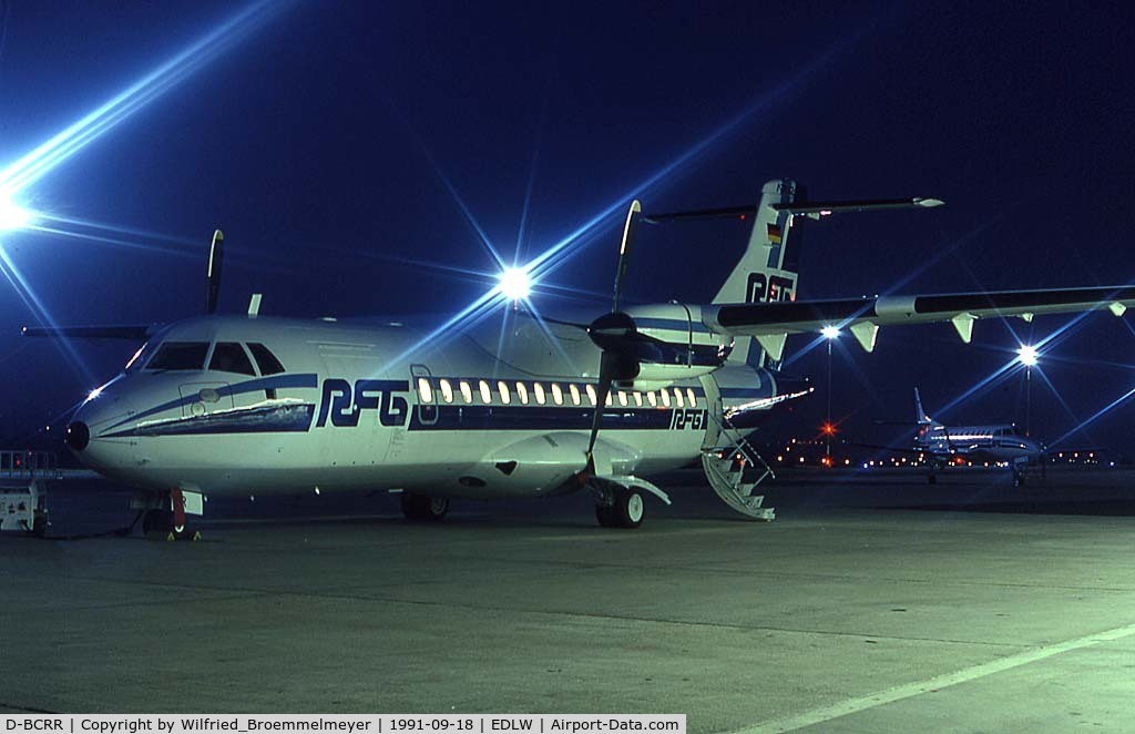 D-BCRR, 1991 ATR 42-300 C/N 255, Aircraft was just delivery from ATR Toulouse. Welcome RR in our fleet.