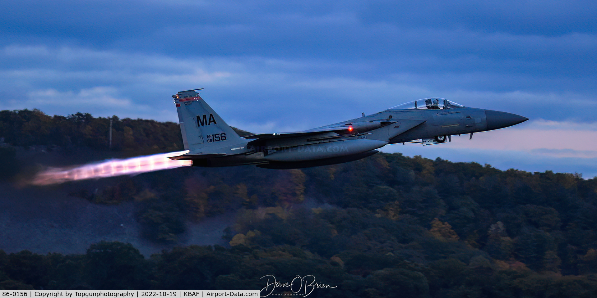 86-0156, 1986 McDonnell Douglas F-15C Eagle C/N 1003/C384, OB1 starting off night ops for the 104th FW.
