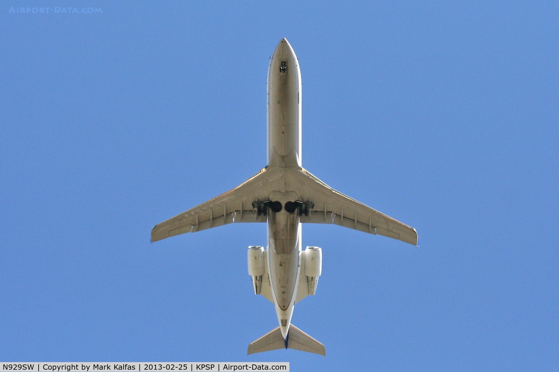 N929SW, 2002 Bombardier CRJ-200LR (CL-600-2B19) C/N 7703, Skywest CRJ-200LR on approach into PSP, arriving fromm SFO
