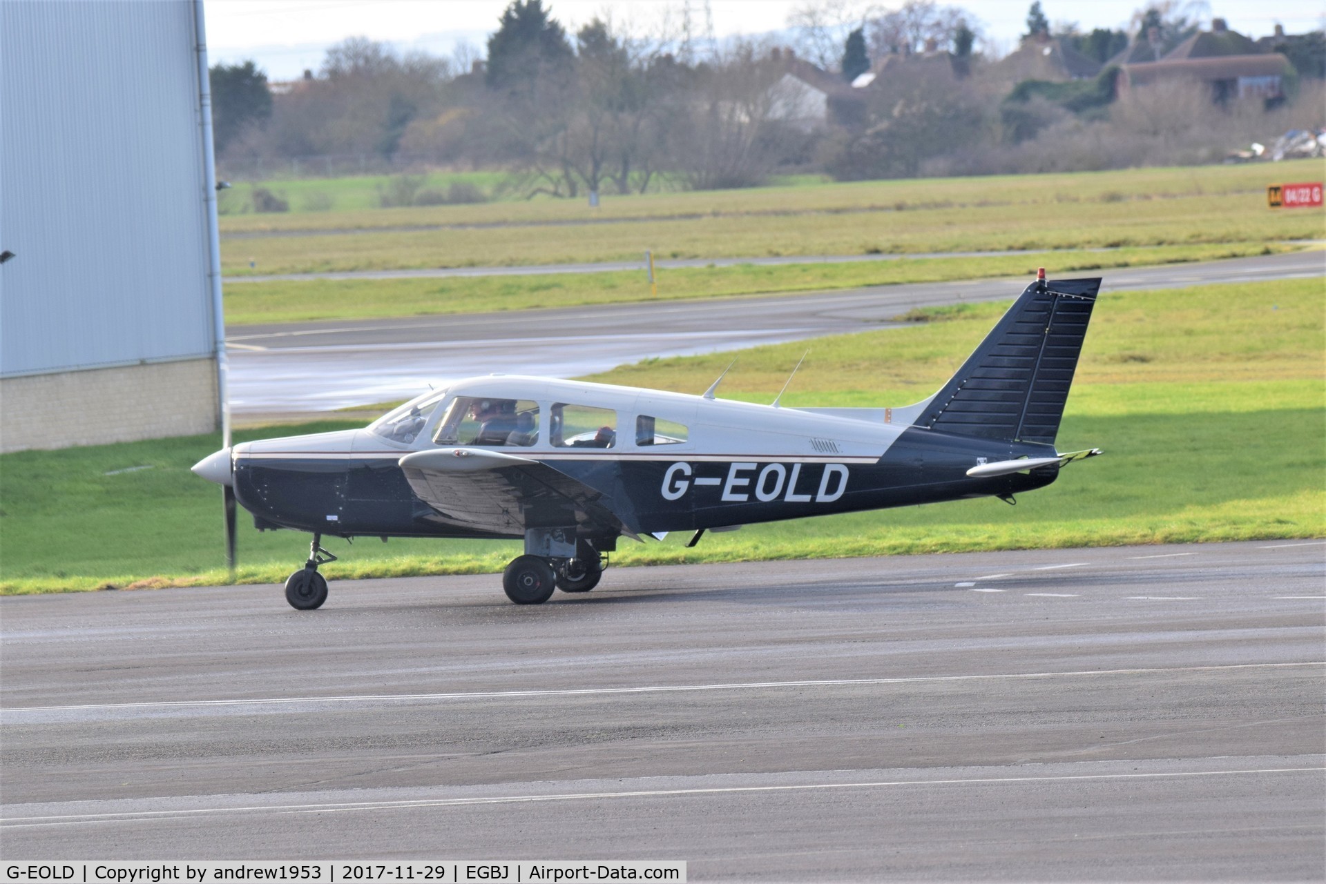 G-EOLD, 1985 Piper PA-28-161 Cherokee Warrior II C/N 28-8516030, G-EOLD at Gloucestershire Airport.