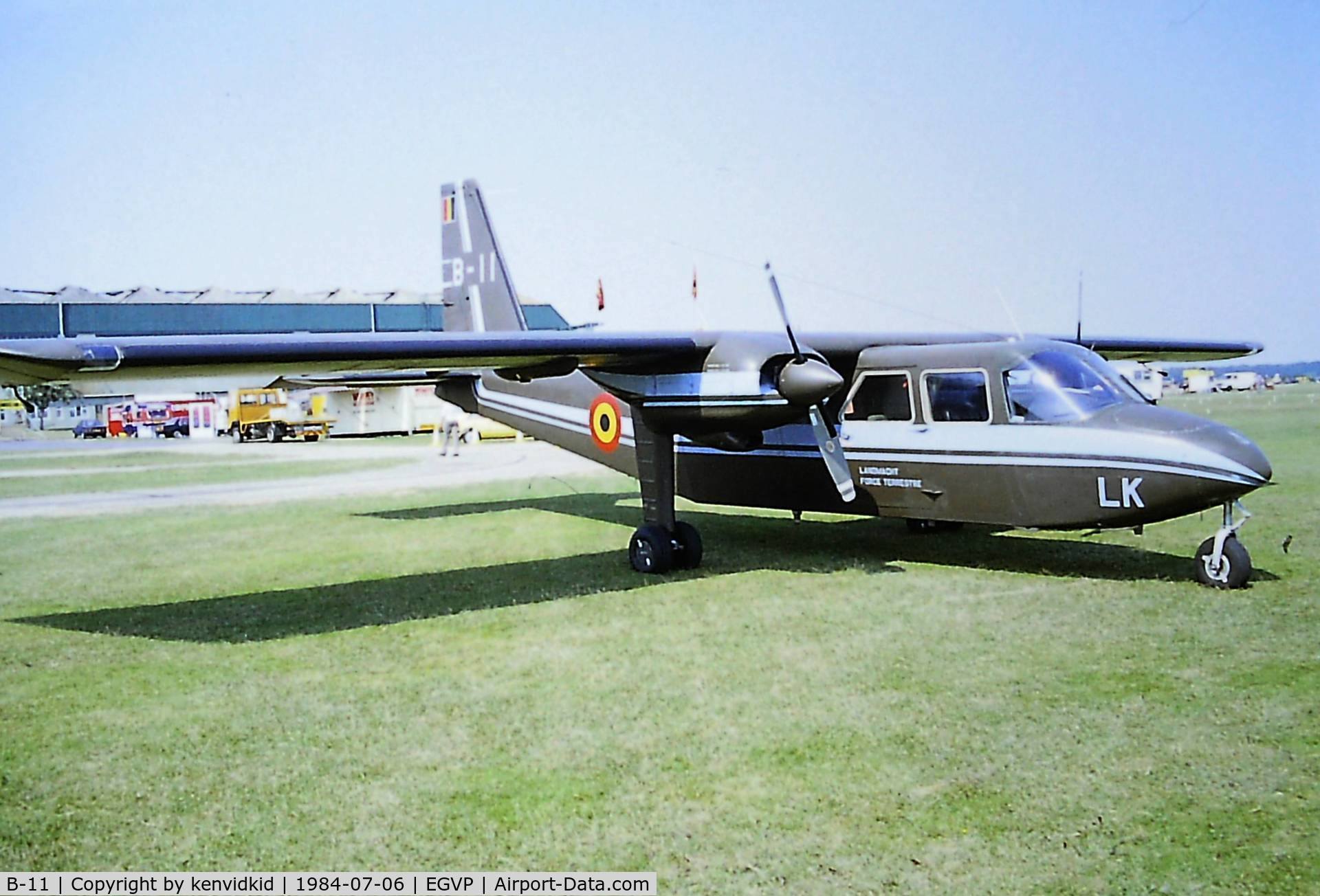 B-11, 1976 Britten-Norman BN-2A-21 Islander C/N 549, At the 1984 Middle Wallop air show.