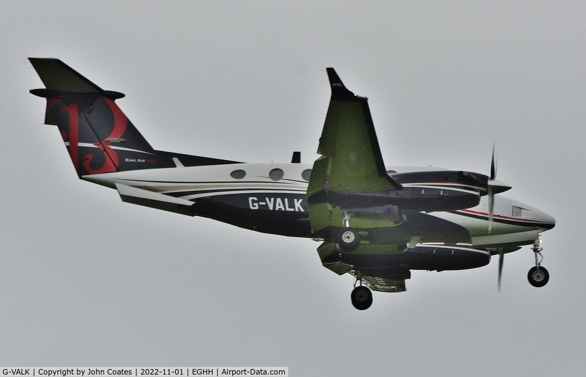 G-VALK, 1980 Beech 200 Super King Air C/N BB-684, Finals to 08 in bad weather