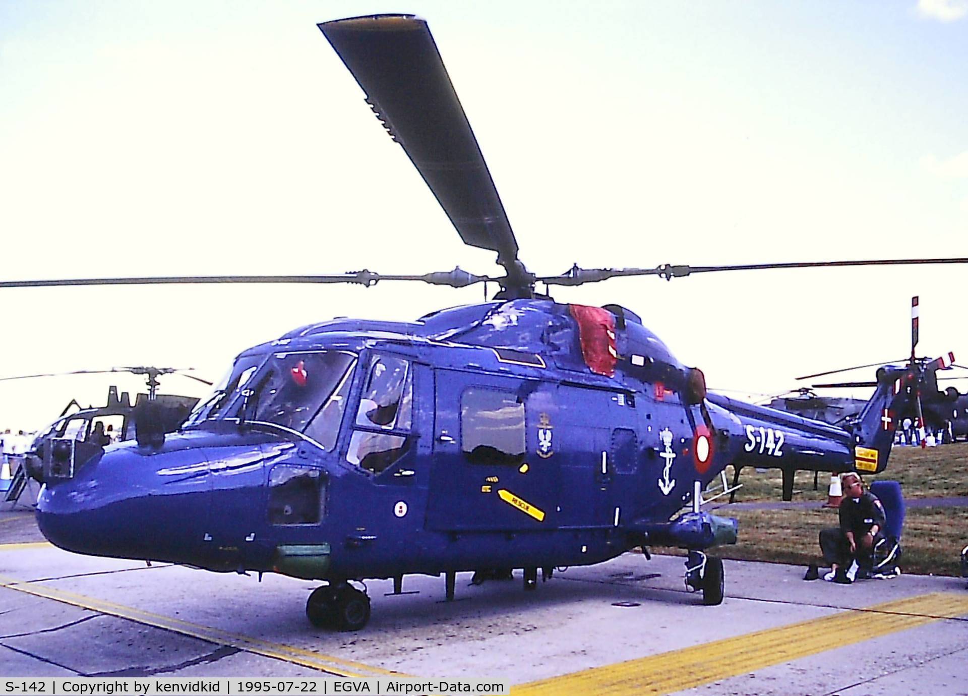S-142, Westland Lynx Mk.80 C/N 142, At the 1995 Fairford International Air Tattoo, scanned from slide.