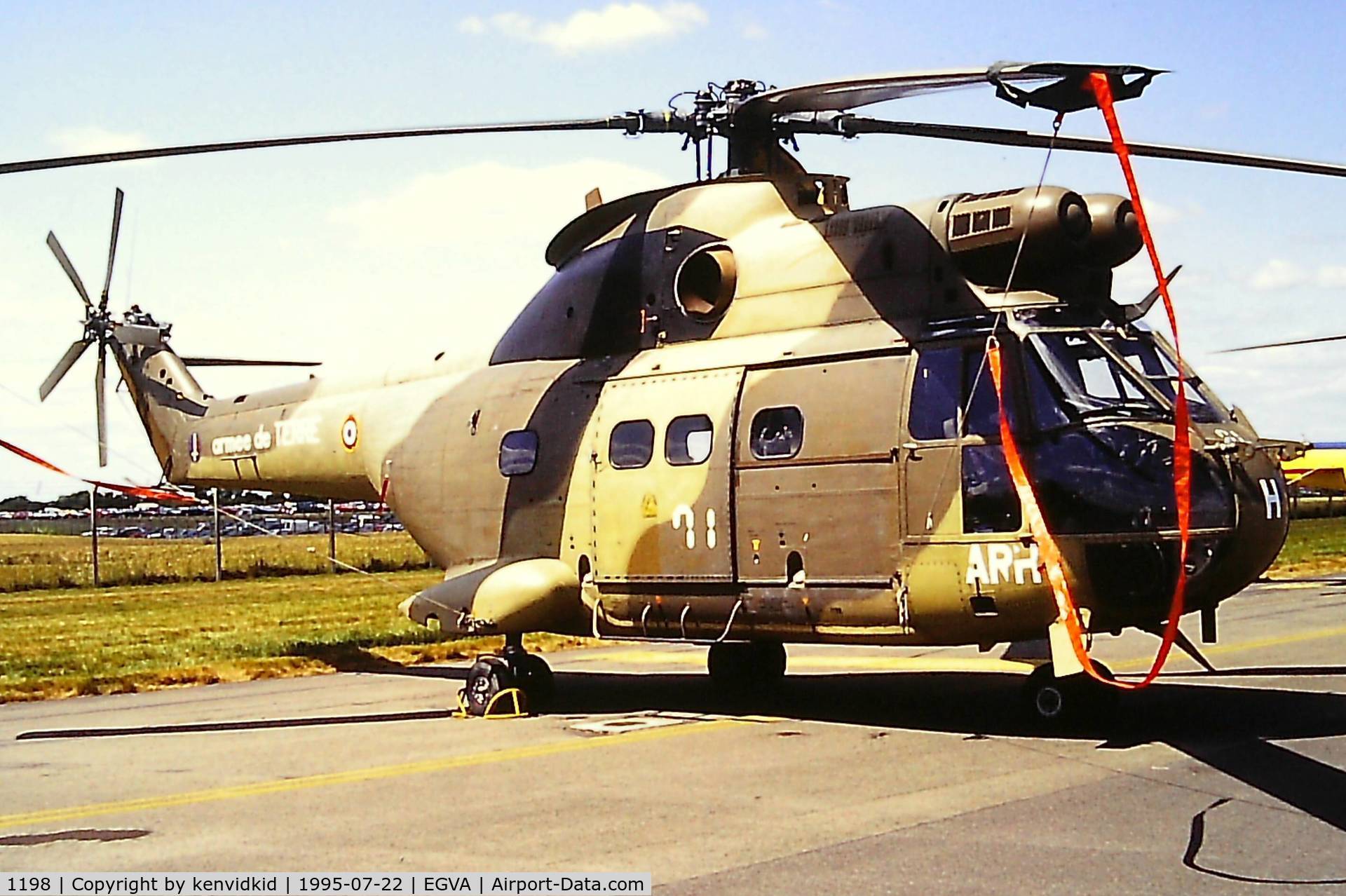 1198, Aérospatiale SA-330B Puma C/N 1198, At the 1995 Fairford International Air Tattoo, scanned from slide.