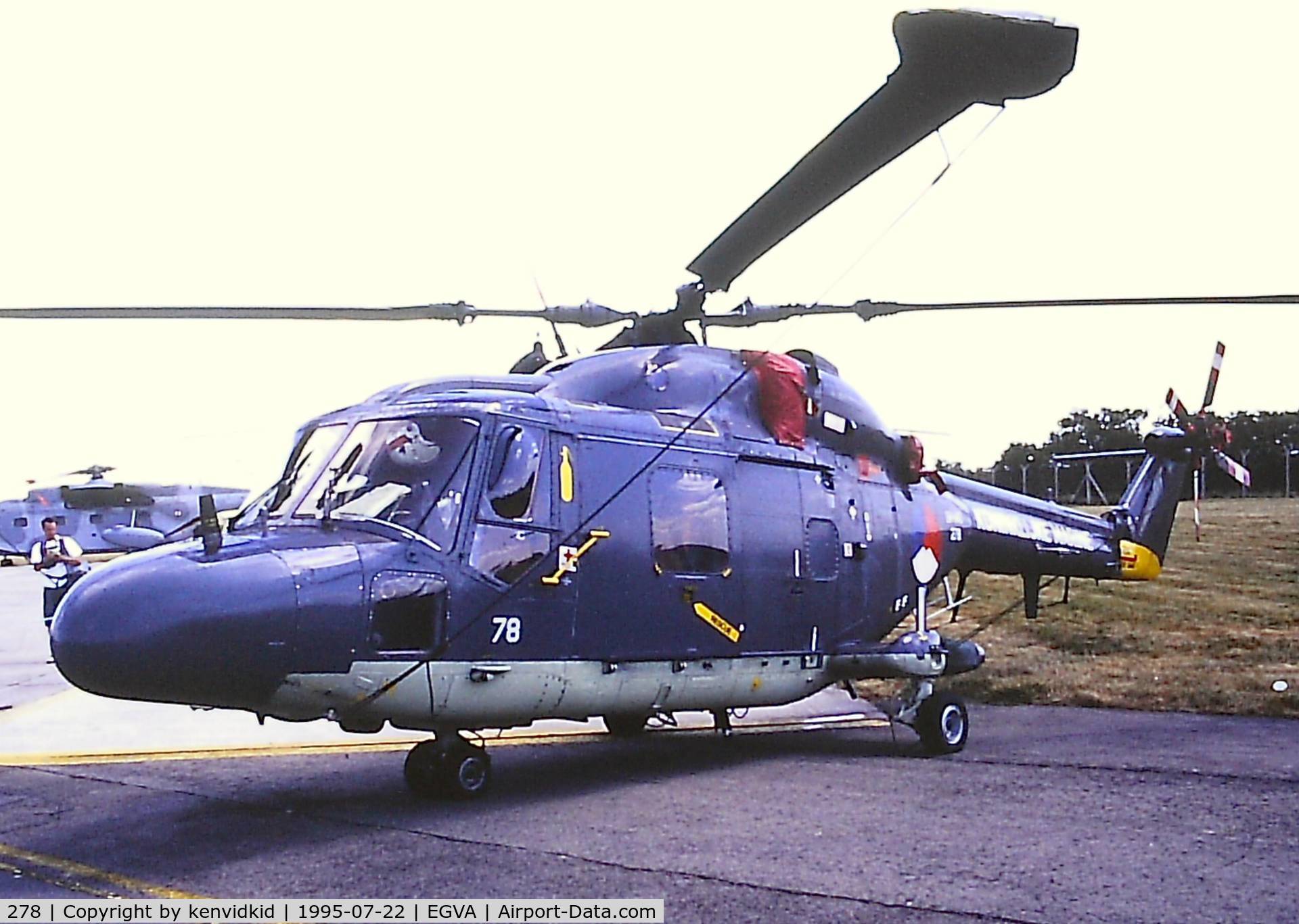 278, Westland SH-14D Lynx C/N 197, At the 1995 Fairford International Air Tattoo, scanned from slide.