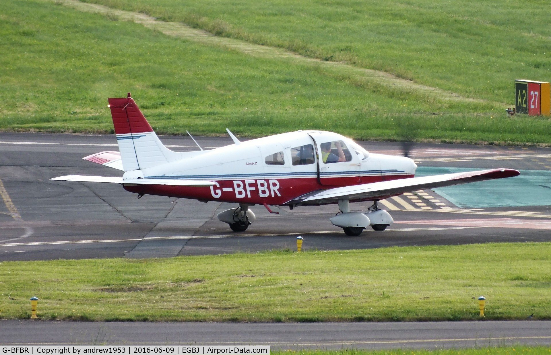 G-BFBR, 1977 Piper PA-28-161 Cherokee Warrior II C/N 28-7716277, G-BFBR at Gloucestershire Airport.