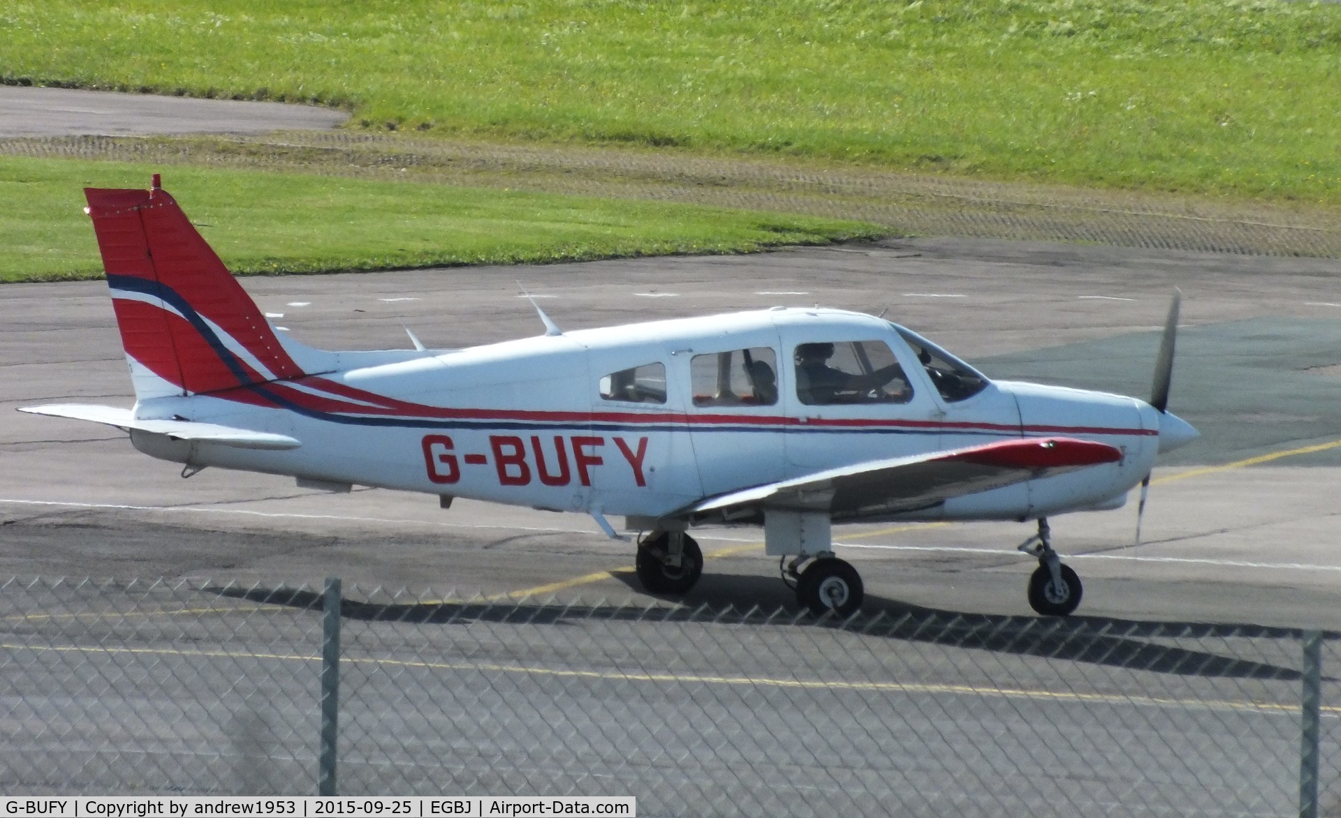 G-BUFY, 1980 Piper PA-28-161 Cherokee Warrior II C/N 28-8016211, G-BUFY at Gloucestershire Airport.