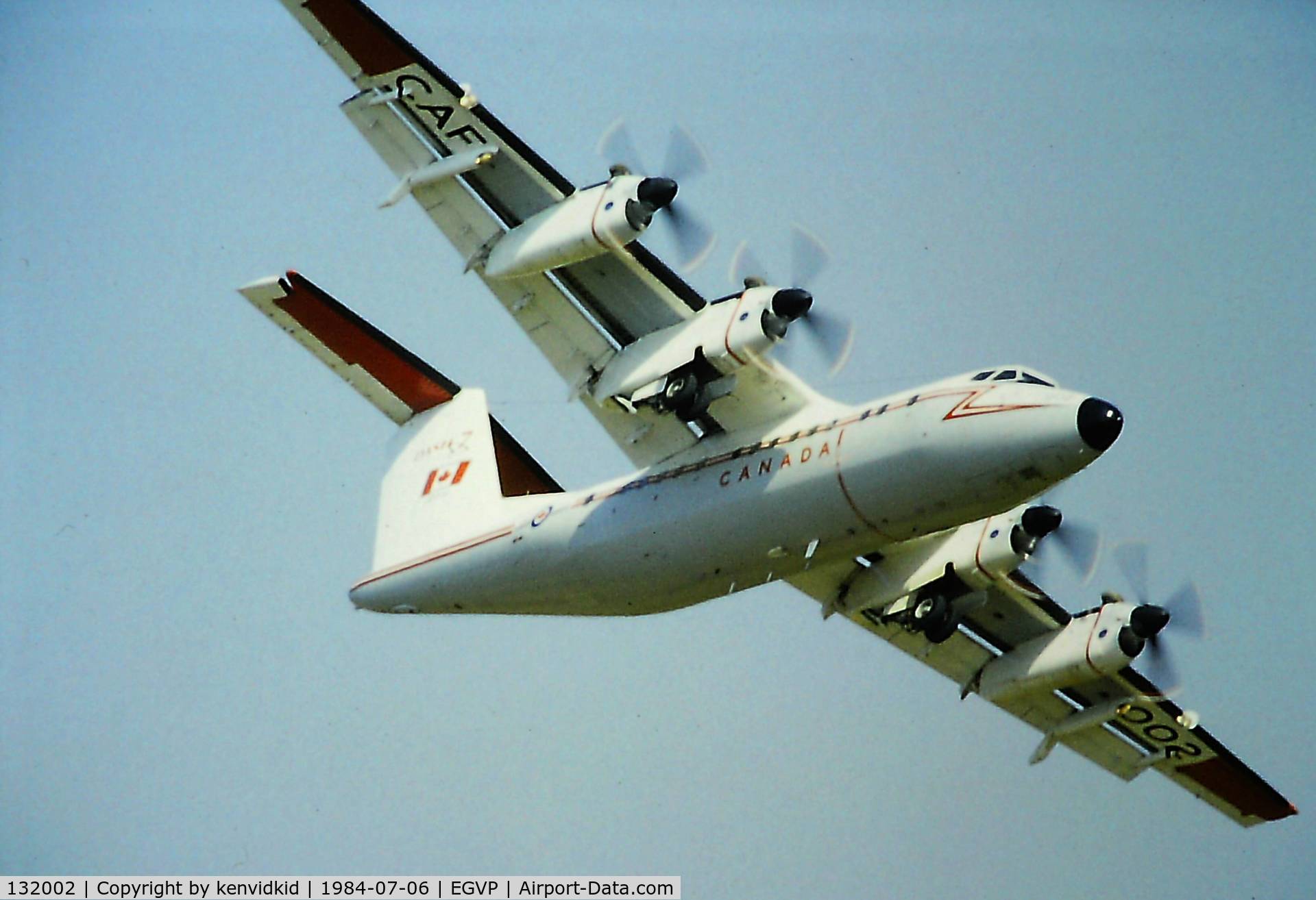 132002, 1979 De Havilland Canada DHC-7-103 Dash 7 C/N 12, At the 1984 Middle Wallop air show.