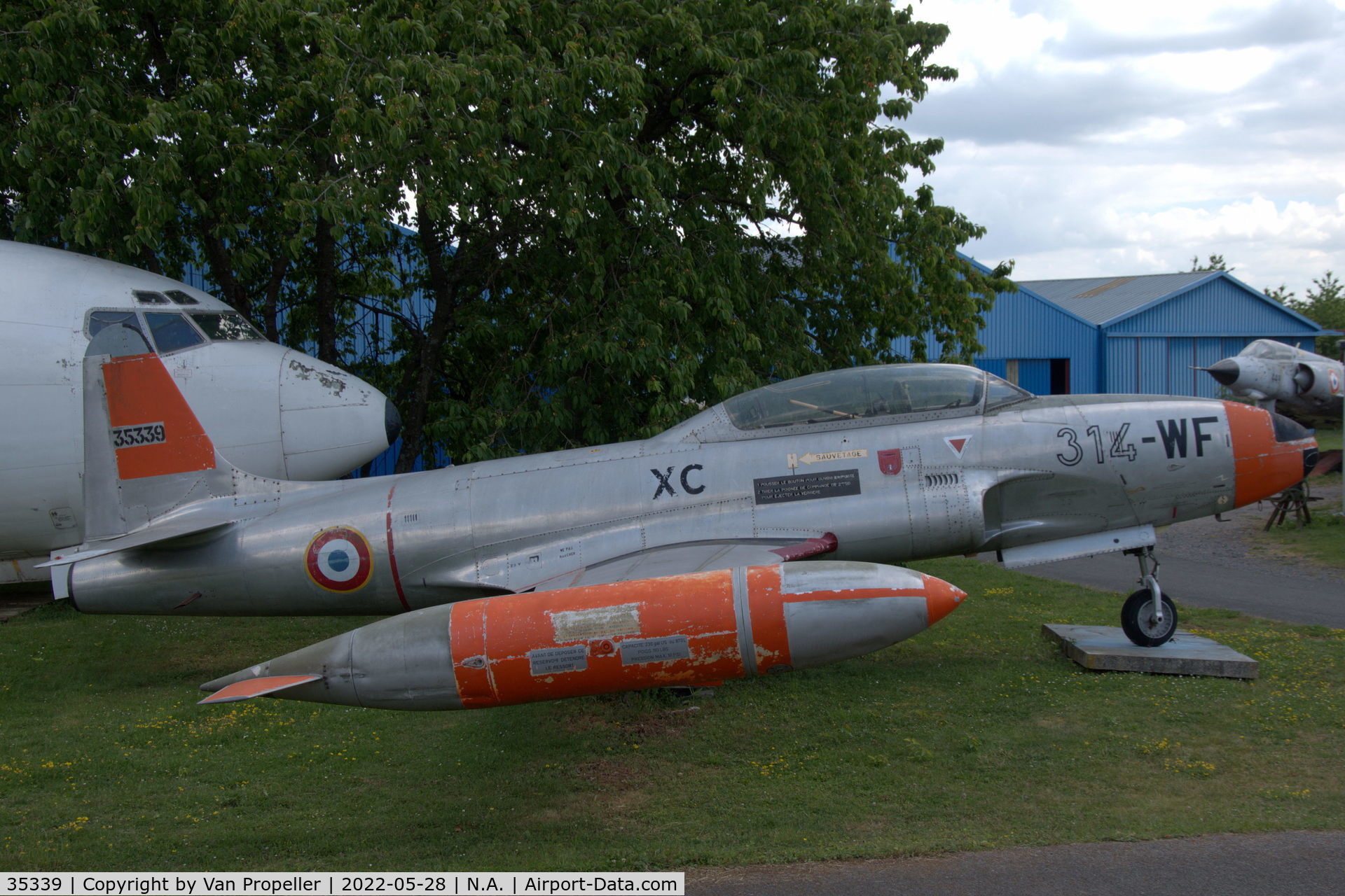 35339, 1953 Lockheed T-33A Shooting Star C/N 580-8678, Lockheed T-33A of the French Air Force in the Industrie and Aviation Museum in Albert, France, 2022