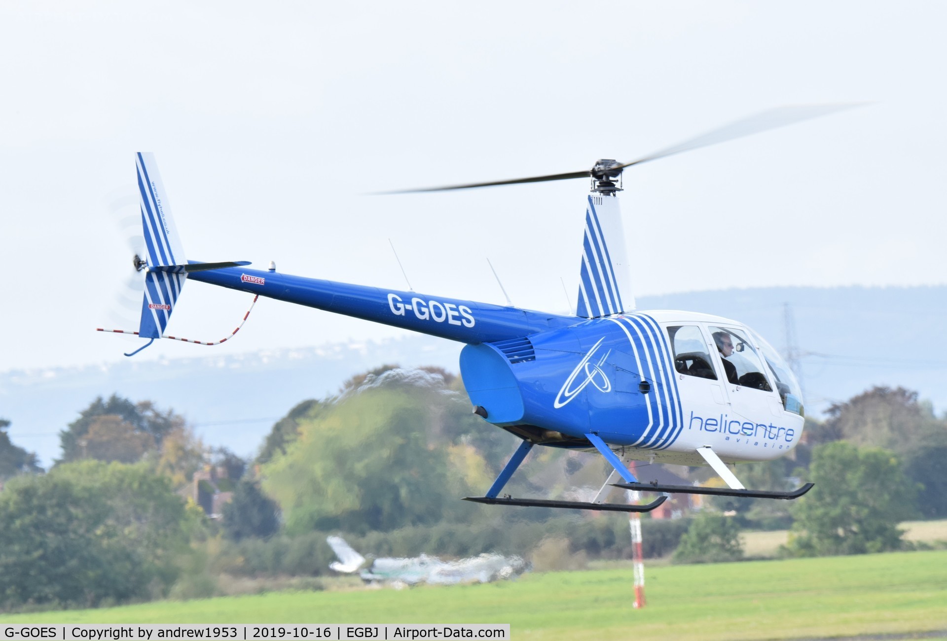G-GOES, 2005 Robinson R44 Raven II C/N 10942, G-GOES at Gloucestershire Airport.