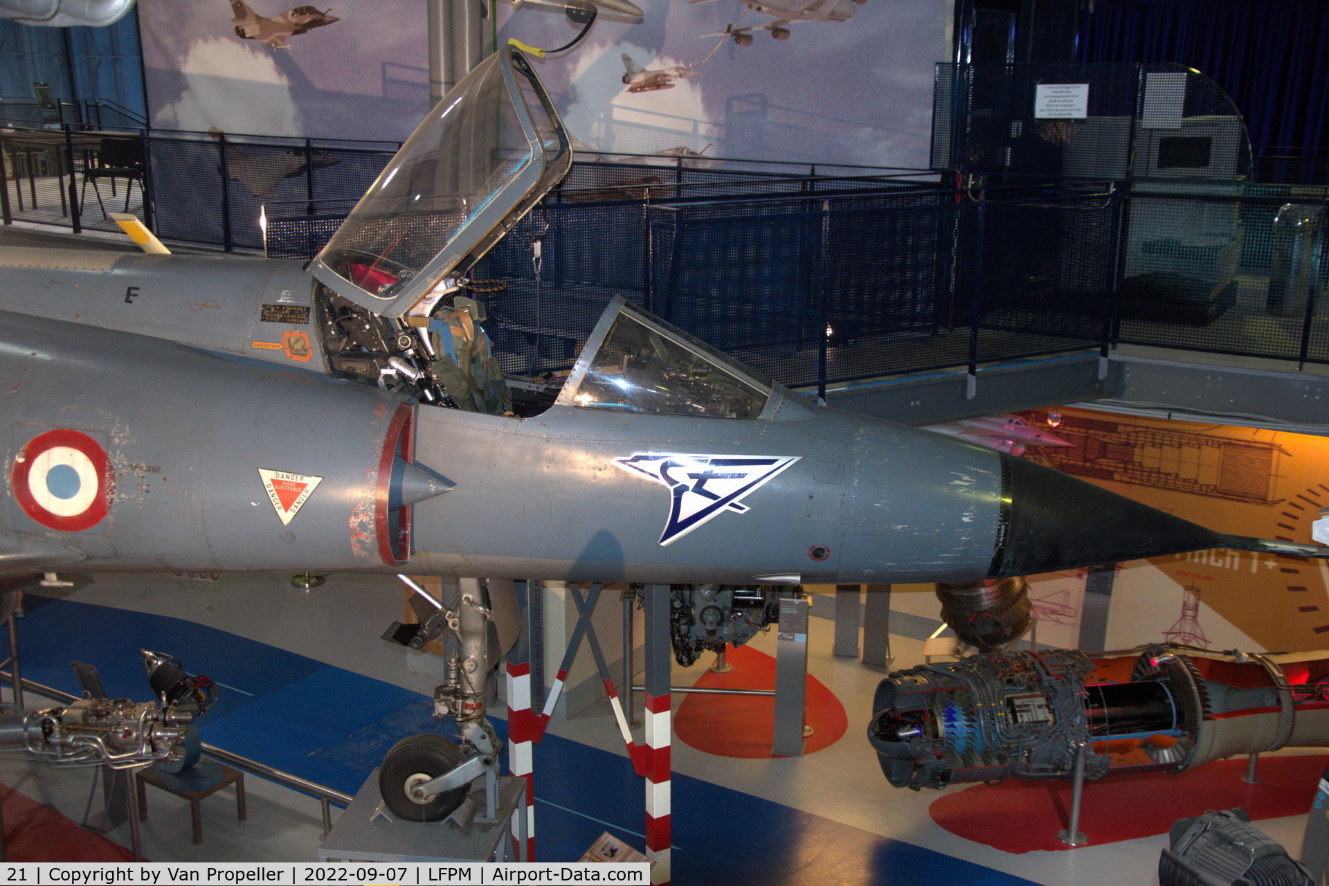 21, Dassault Mirage IIIC C/N 21, Dassault Mirage IIIC in the safran museum at Melun Villaroche airport, France