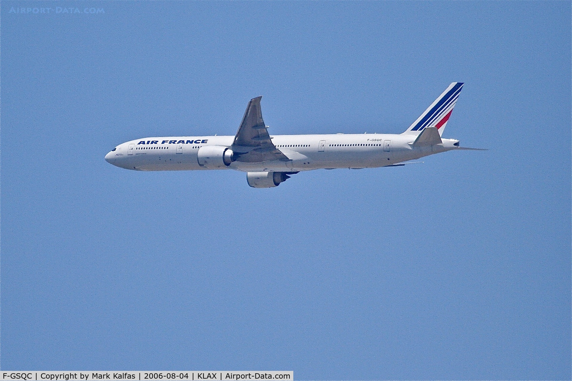 F-GSQC, 2004 Boeing 777-328/ER C/N 32727, Air France B773, f-GQC departing 25R KLAX