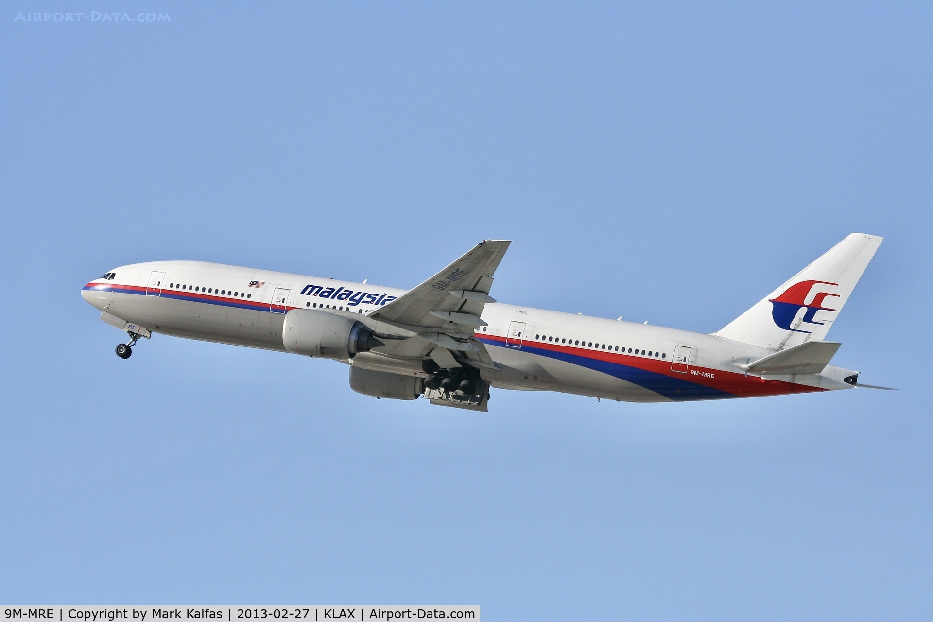 9M-MRE, 1997 Boeing 777-2H6/ER C/N 28412, Malaysia B772, 9M-MRE Departing 25R LAX