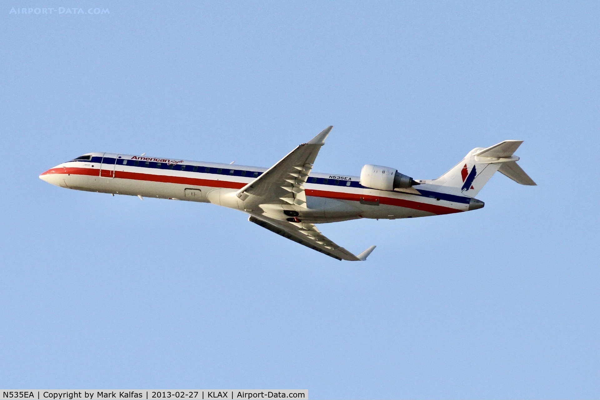 N535EA, Bombardier CRJ-702 (CL-600-2C10) Regional Jet C/N 10313, American Eagle N535EA departing LAX