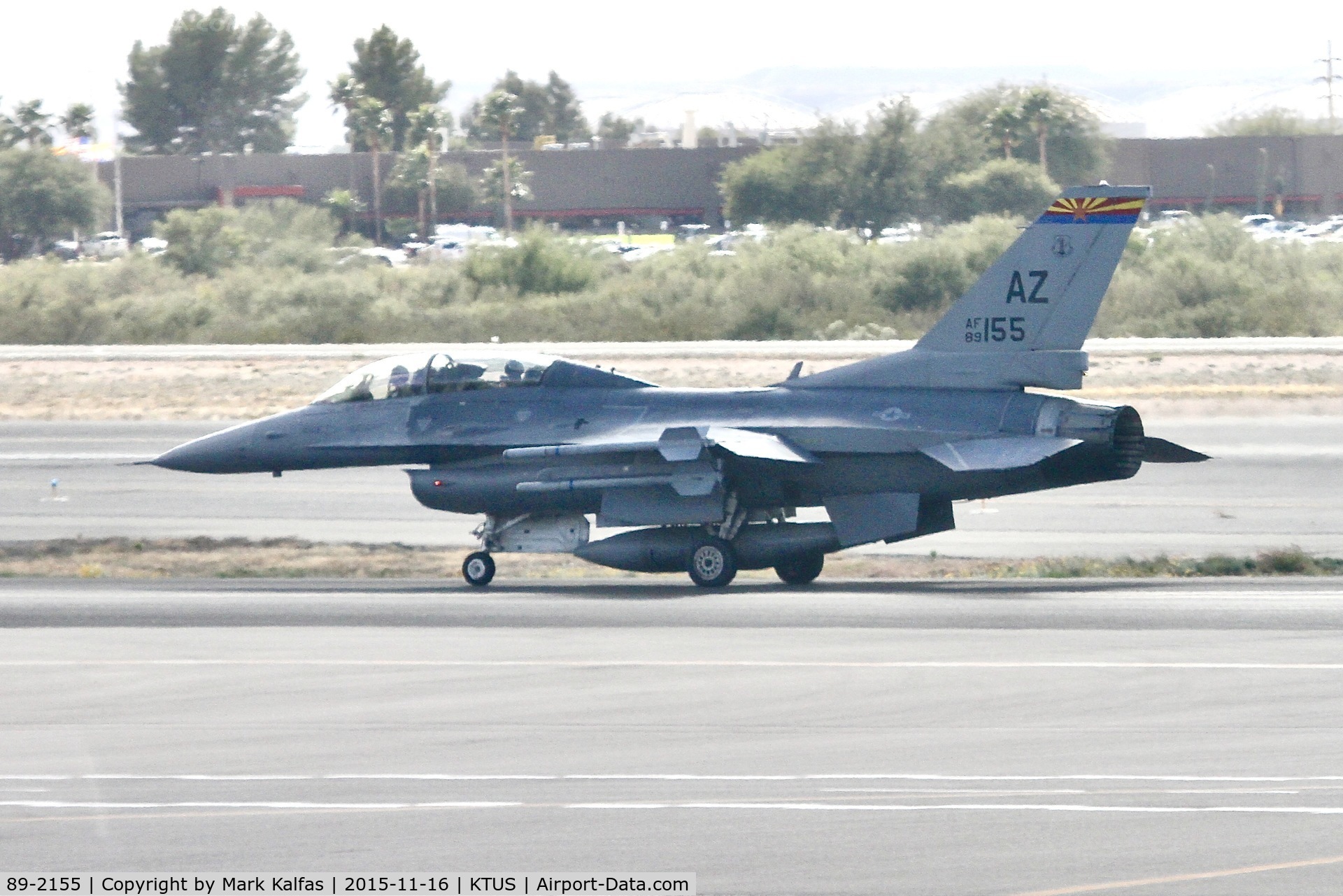 89-2155, General Dynamics F-16D Fighting Falcon C/N 1D-030, Arizona ANG F-16D Fighting Falcon 89-2155 at Tucson Int'l