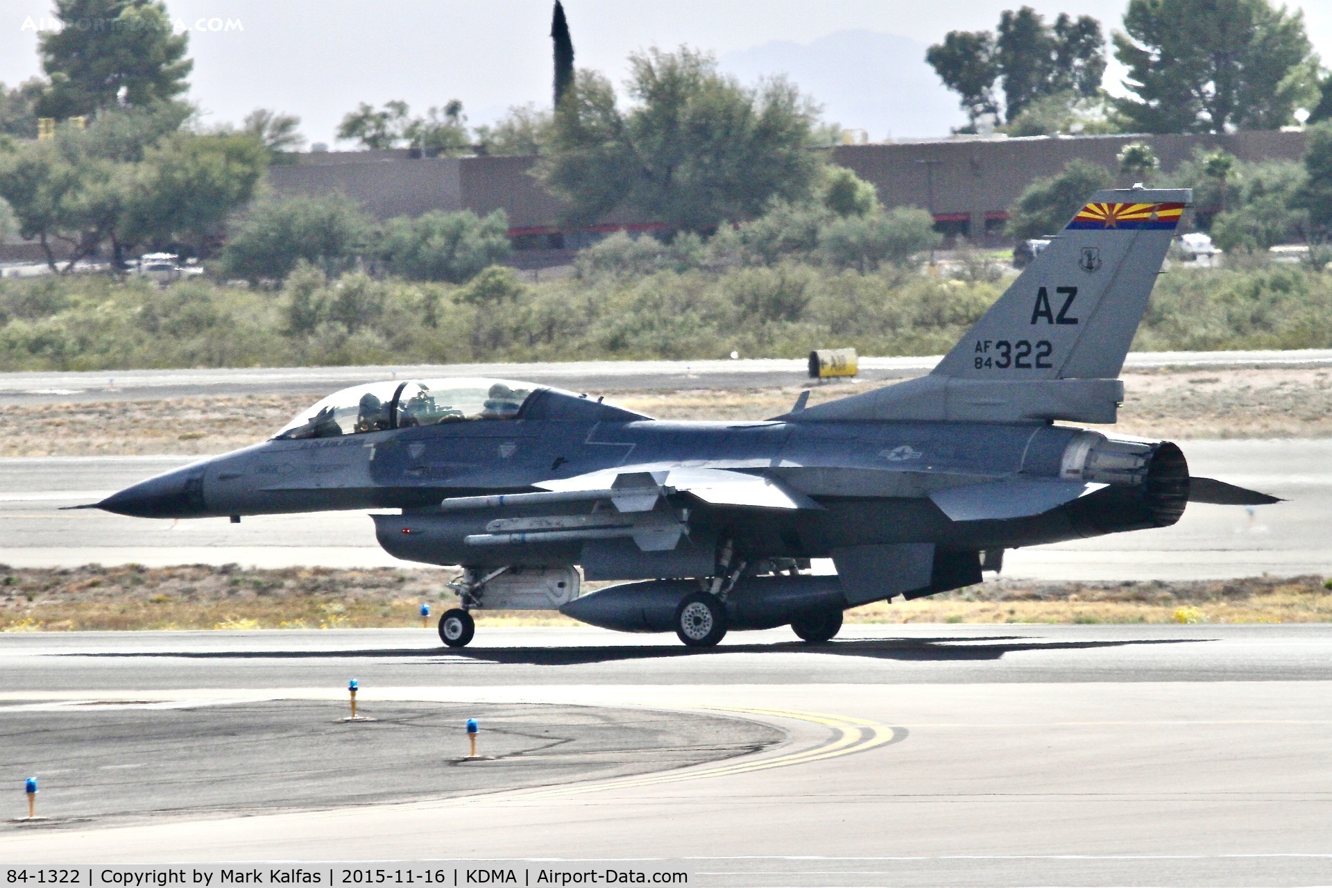 84-1322, General Dynamics F-16D C/N 5D-16, Arizona ANG General Dynamics F-16D, 84-1322 at TUS.
